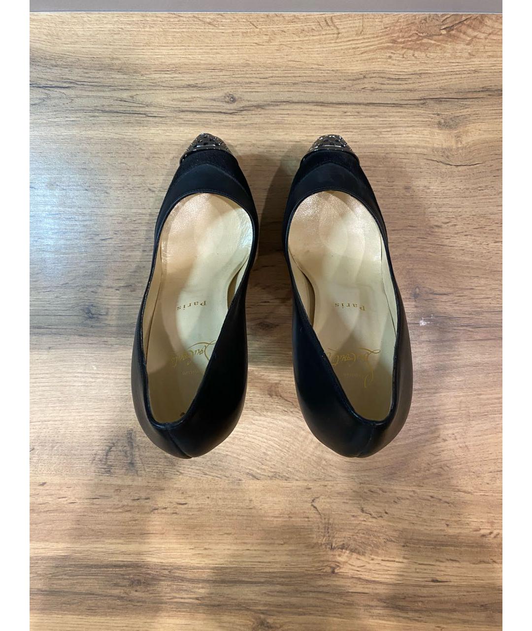 CHRISTIAN LOUBOUTIN Черные кожаные туфли, фото 3