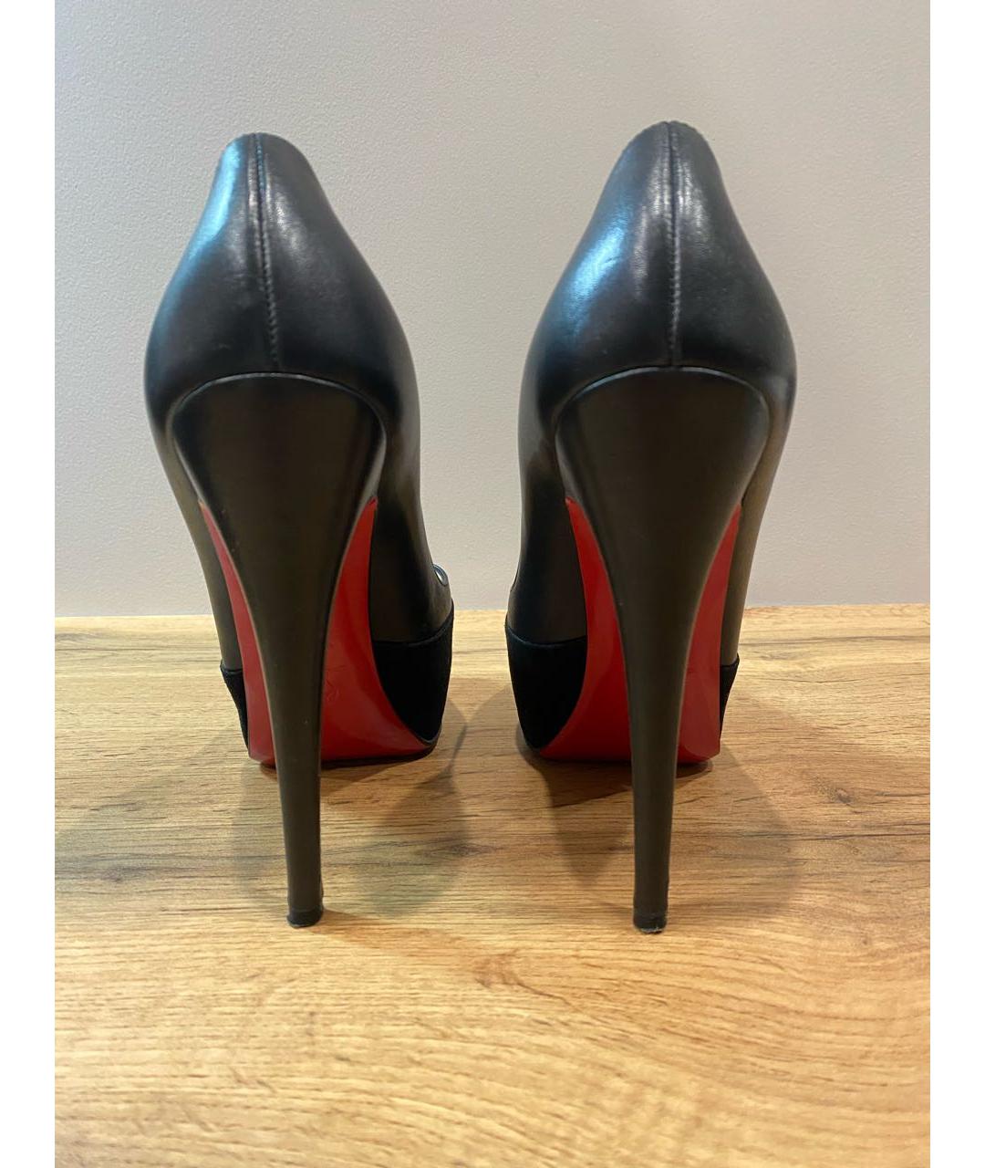 CHRISTIAN LOUBOUTIN Черные кожаные туфли, фото 4