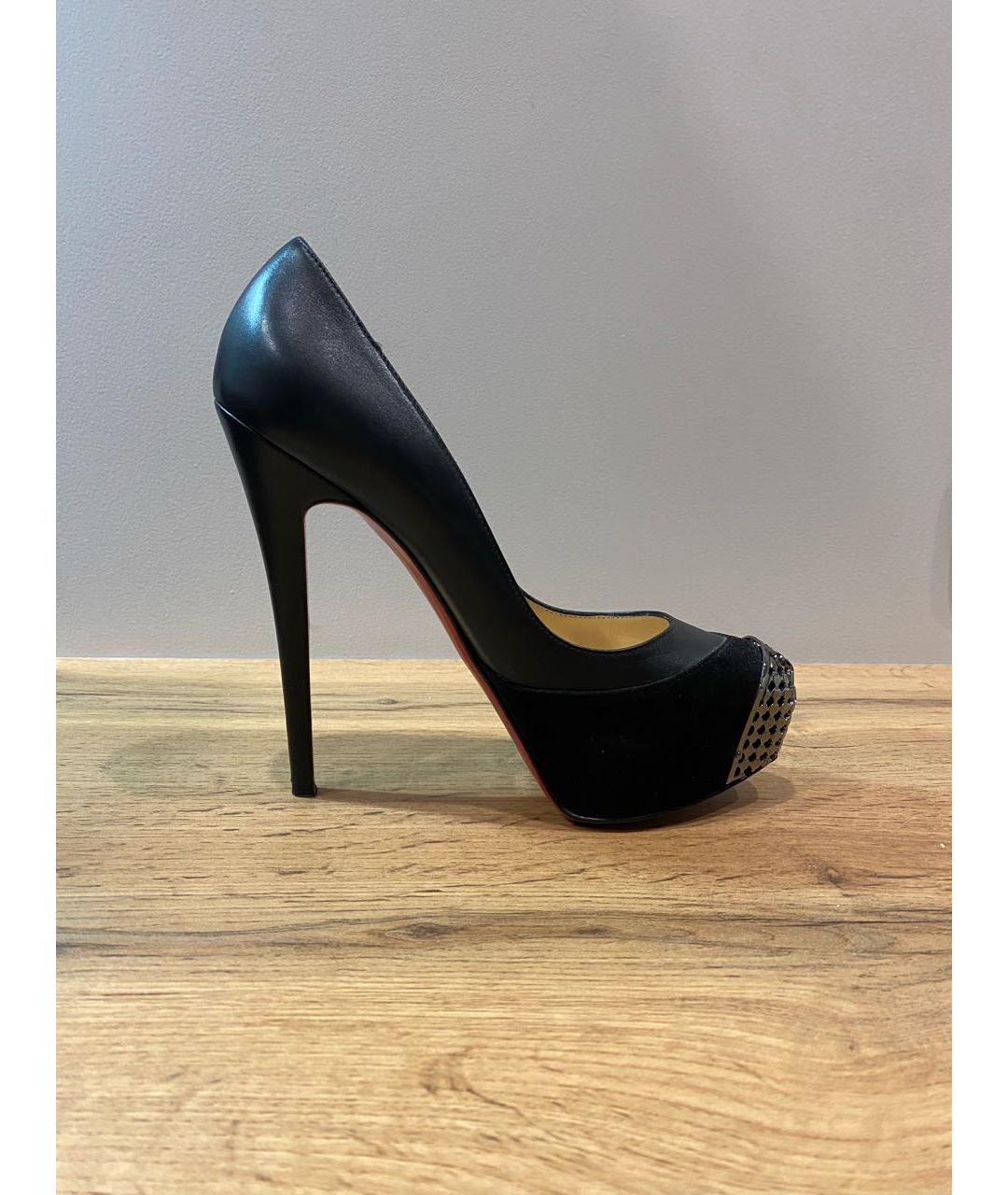 CHRISTIAN LOUBOUTIN Черные кожаные туфли, фото 5