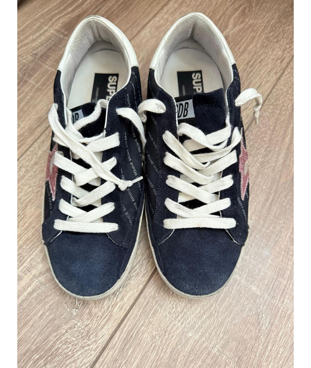 GOLDEN GOOSE DELUXE BRAND Темно-синие кожаные кеды, фото 3