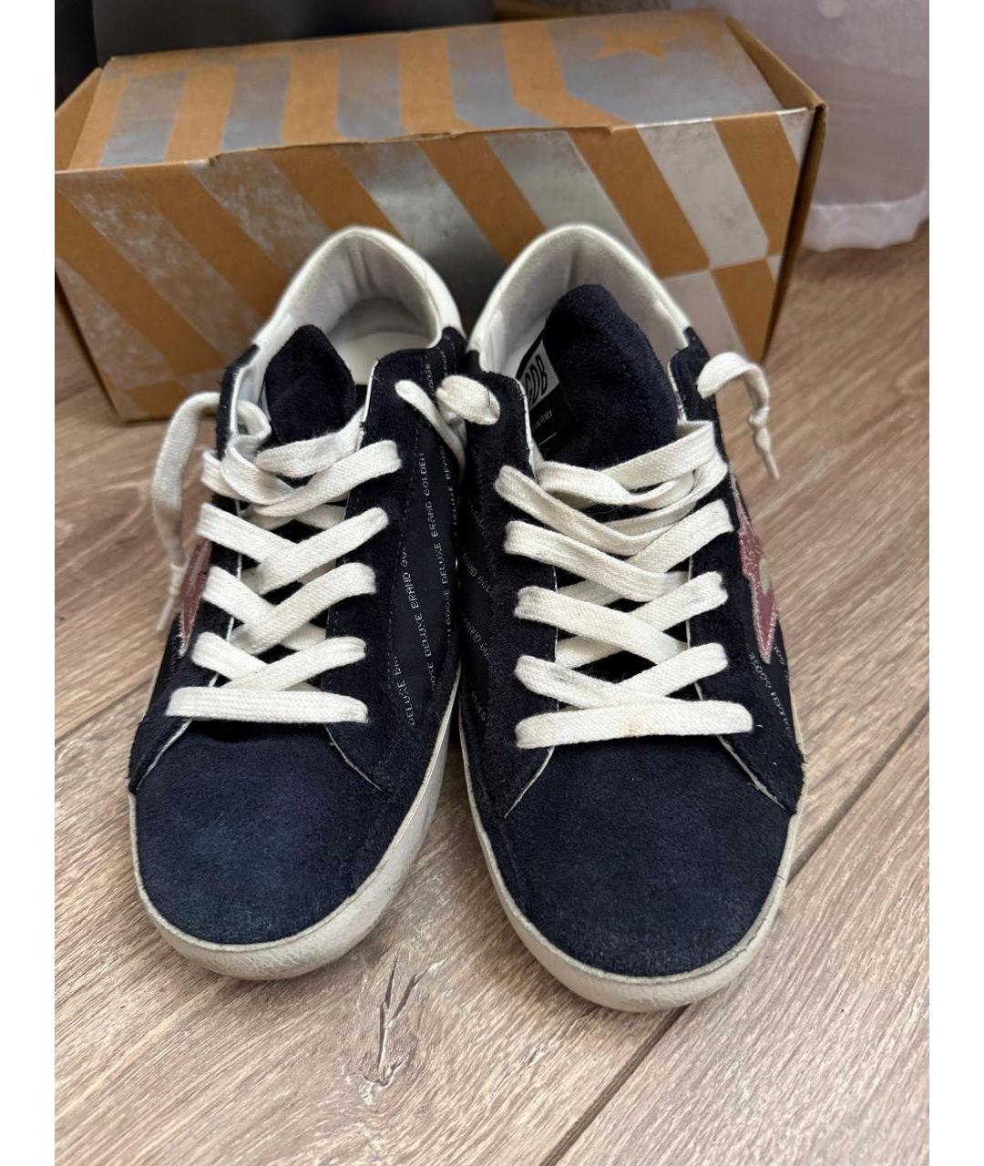 GOLDEN GOOSE DELUXE BRAND Темно-синие кожаные кеды, фото 2