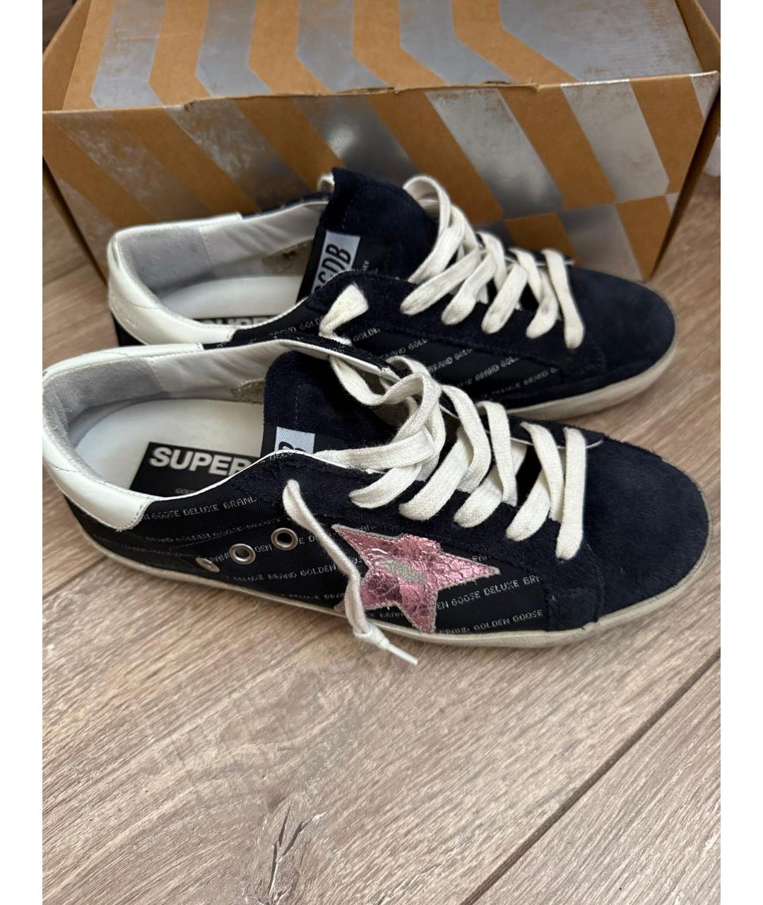 GOLDEN GOOSE DELUXE BRAND Темно-синие кожаные кеды, фото 4