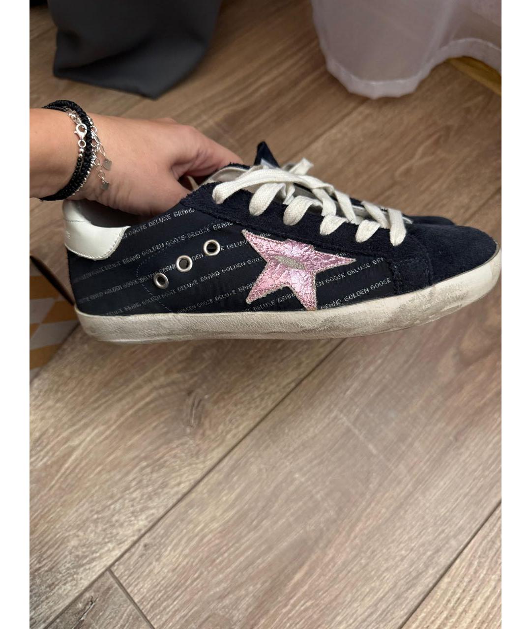 GOLDEN GOOSE DELUXE BRAND Темно-синие кожаные кеды, фото 5