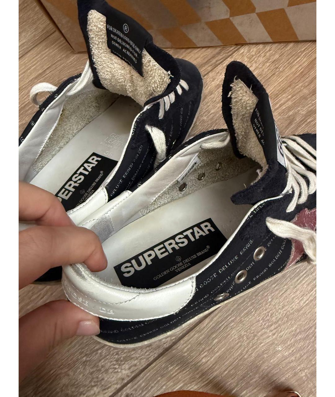 GOLDEN GOOSE DELUXE BRAND Темно-синие кожаные кеды, фото 7