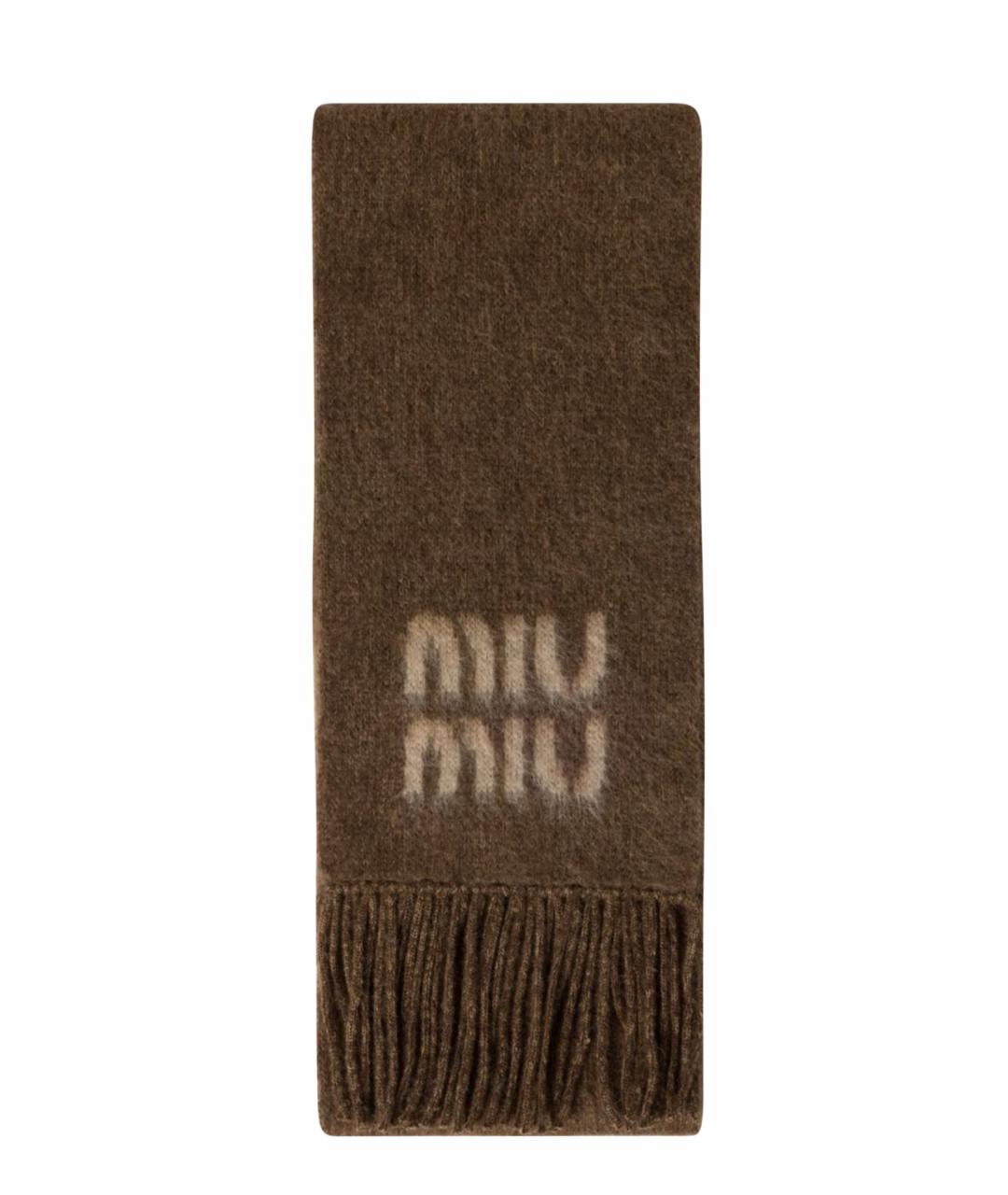 MIU MIU Коричневый шарф, фото 1