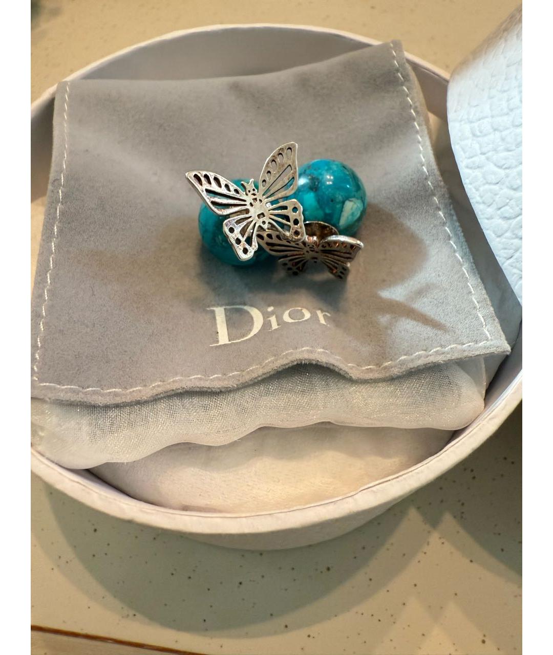 CHRISTIAN DIOR Серебряные металлические серьги, фото 2