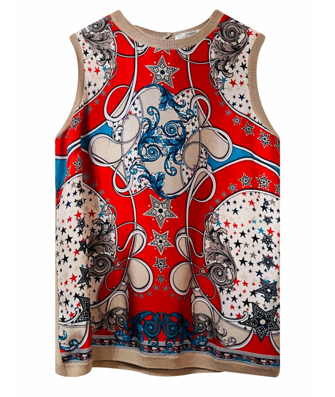 VERSACE COLLECTION Красная шелковая блузы, фото 1
