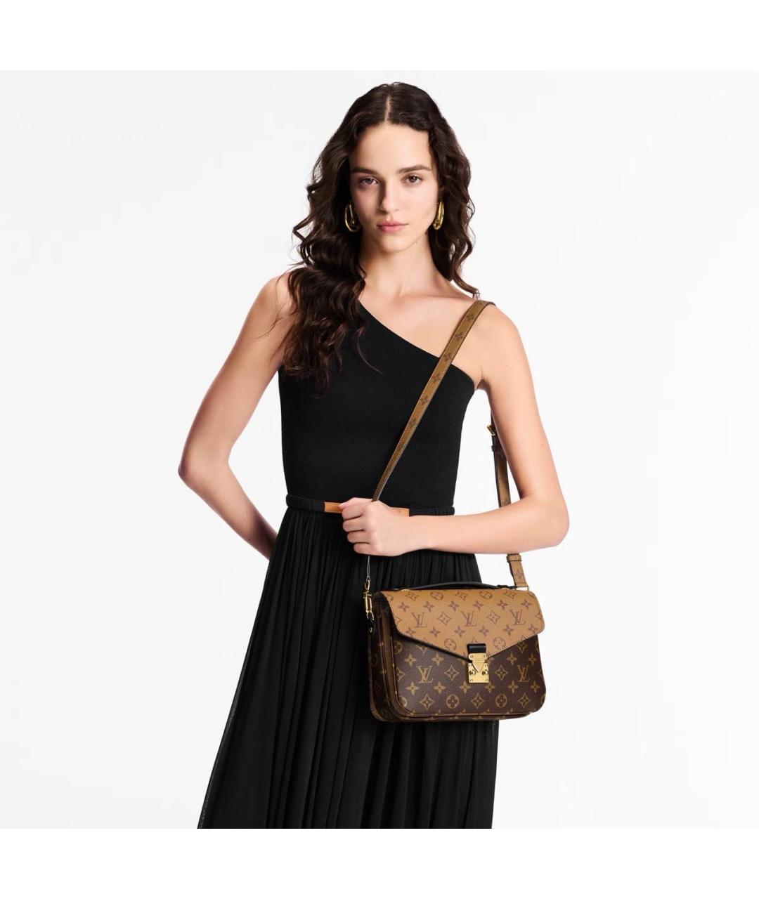 LOUIS VUITTON Коричневая сумка с короткими ручками, фото 7