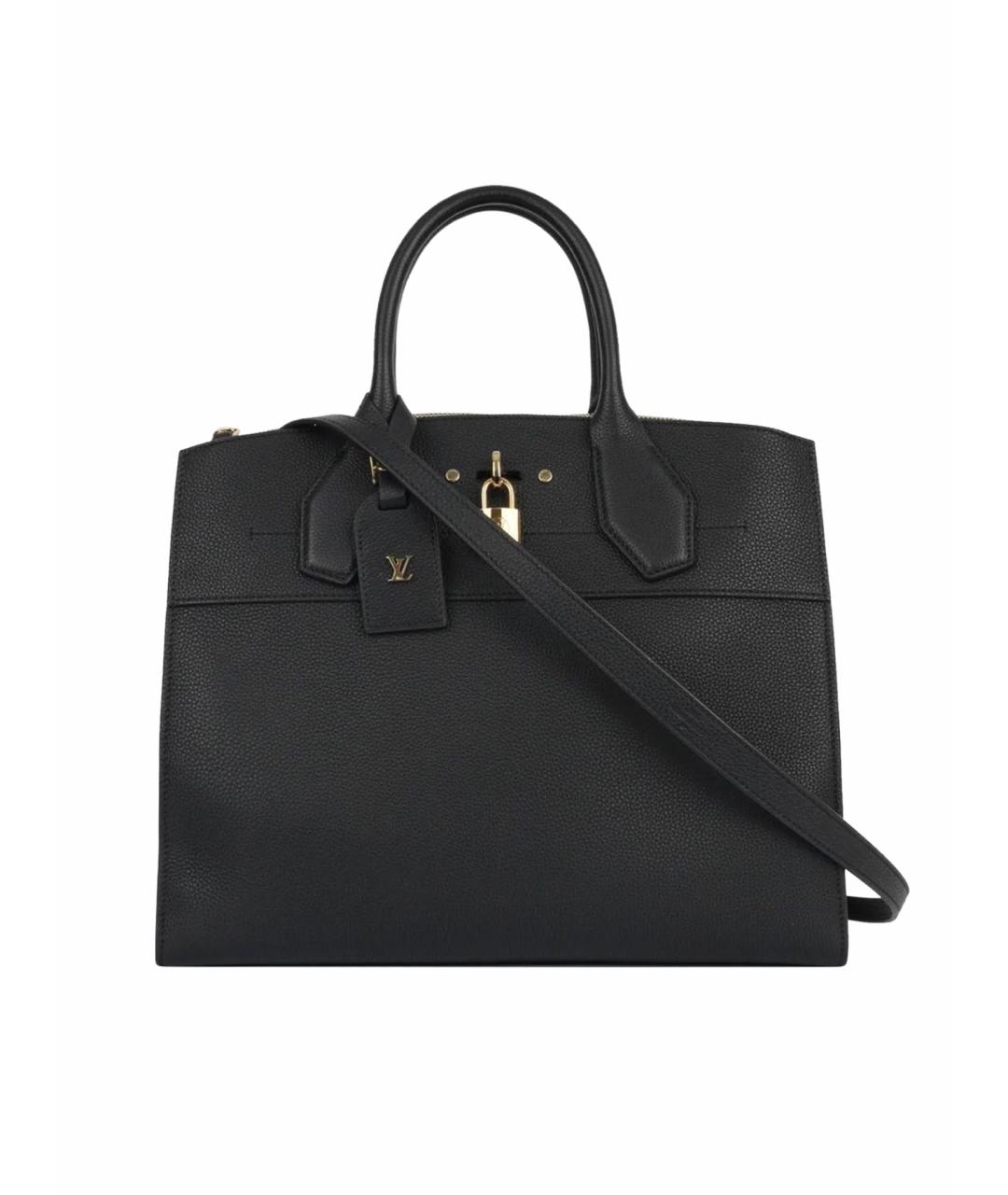 LOUIS VUITTON Черная кожаная сумка тоут, фото 1