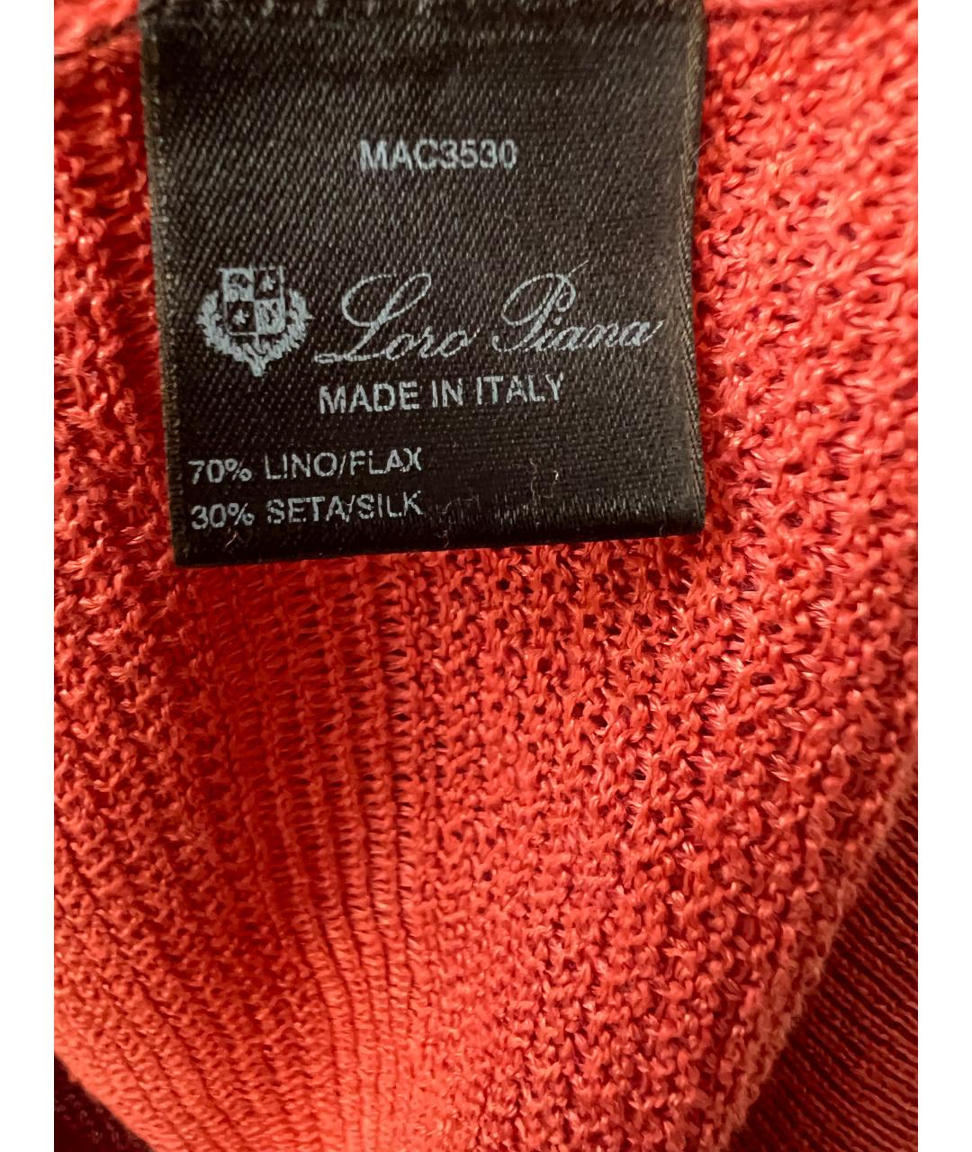 LORO PIANA Оранжевый шелковый джемпер / свитер, фото 5