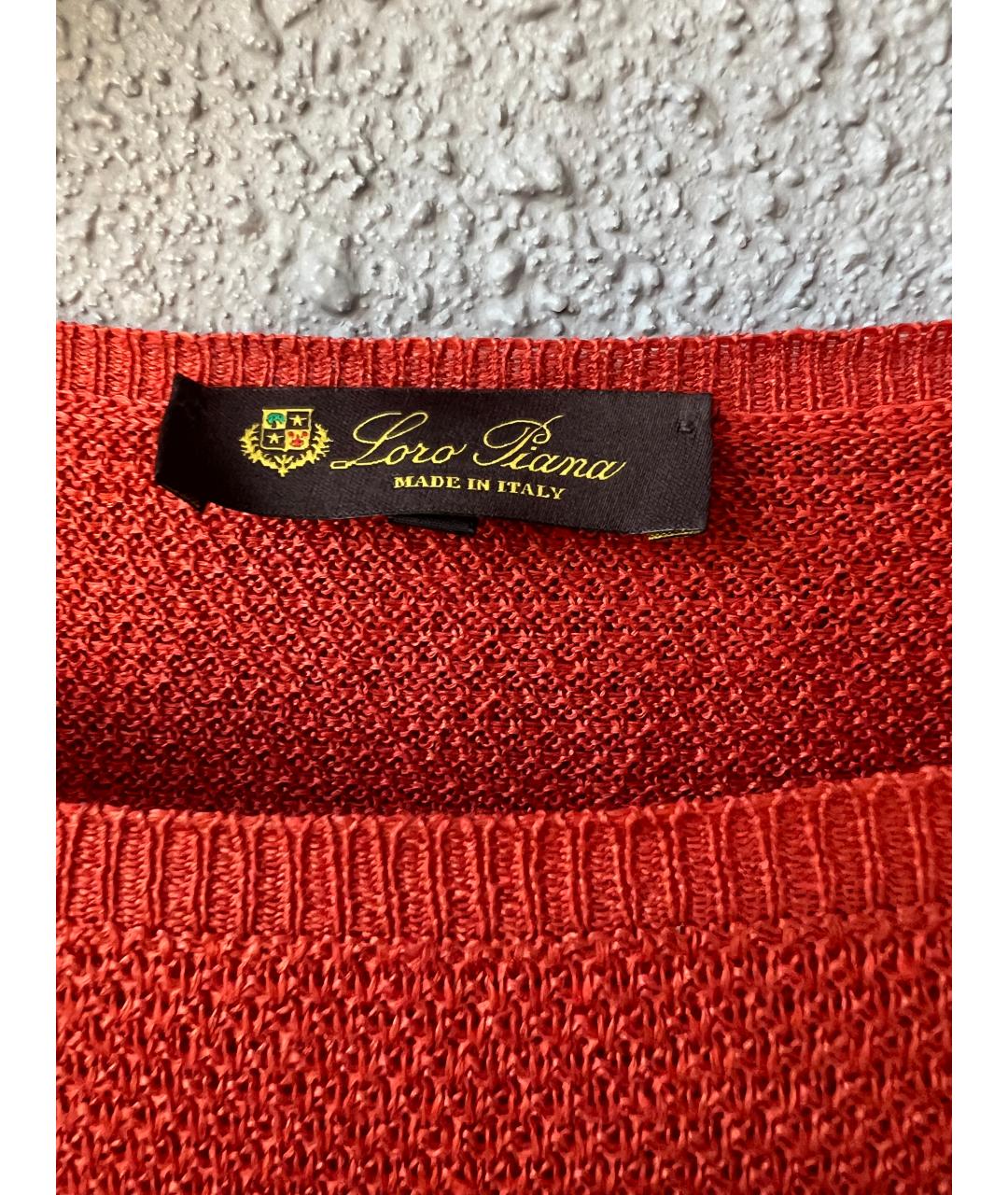 LORO PIANA Оранжевый шелковый джемпер / свитер, фото 2