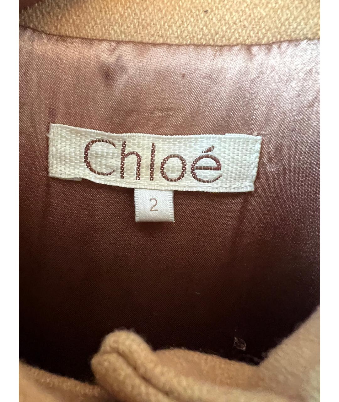 CHLOE Горчичное шерстяное пальто, фото 3