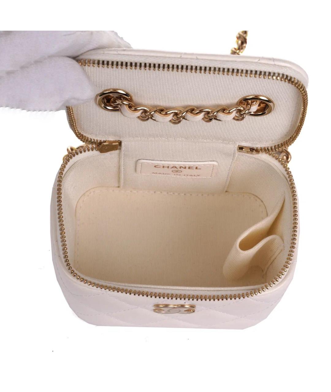 CHANEL Белая кожаная сумка через плечо, фото 8
