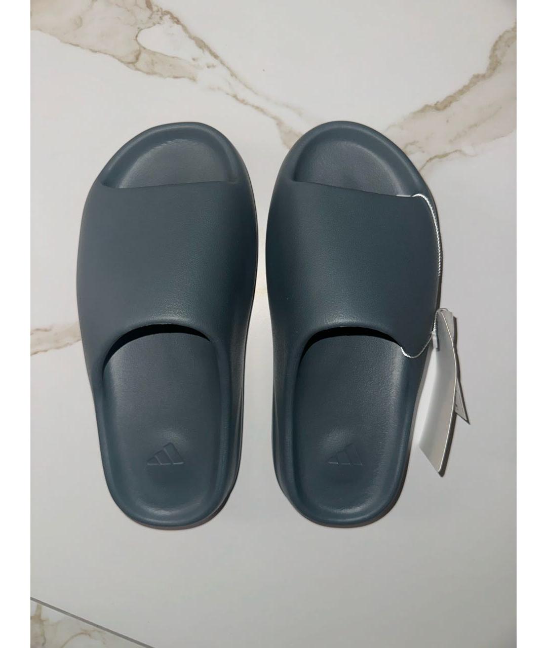 ADIDAS YEEZY Темно-синие резиновые шлепанцы, фото 3