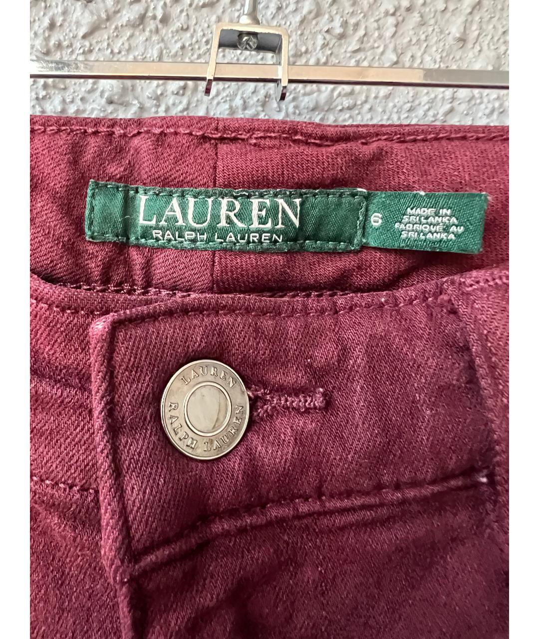 RALPH LAUREN Бордовые джинсы слим, фото 4