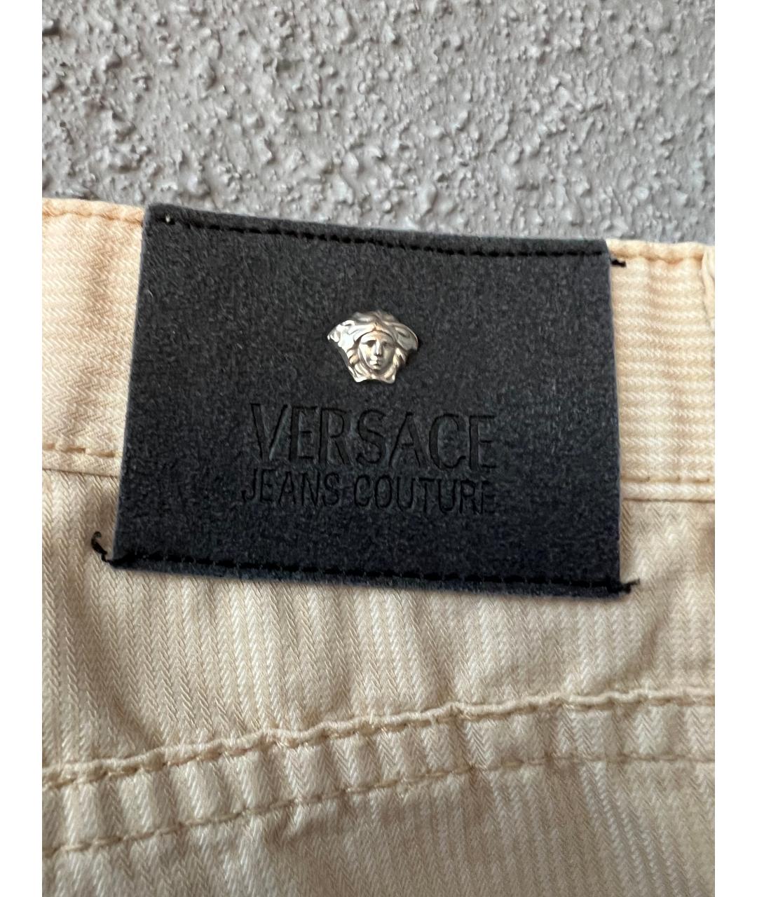 VERSACE Бежевые хлопковые повседневные брюки, фото 7