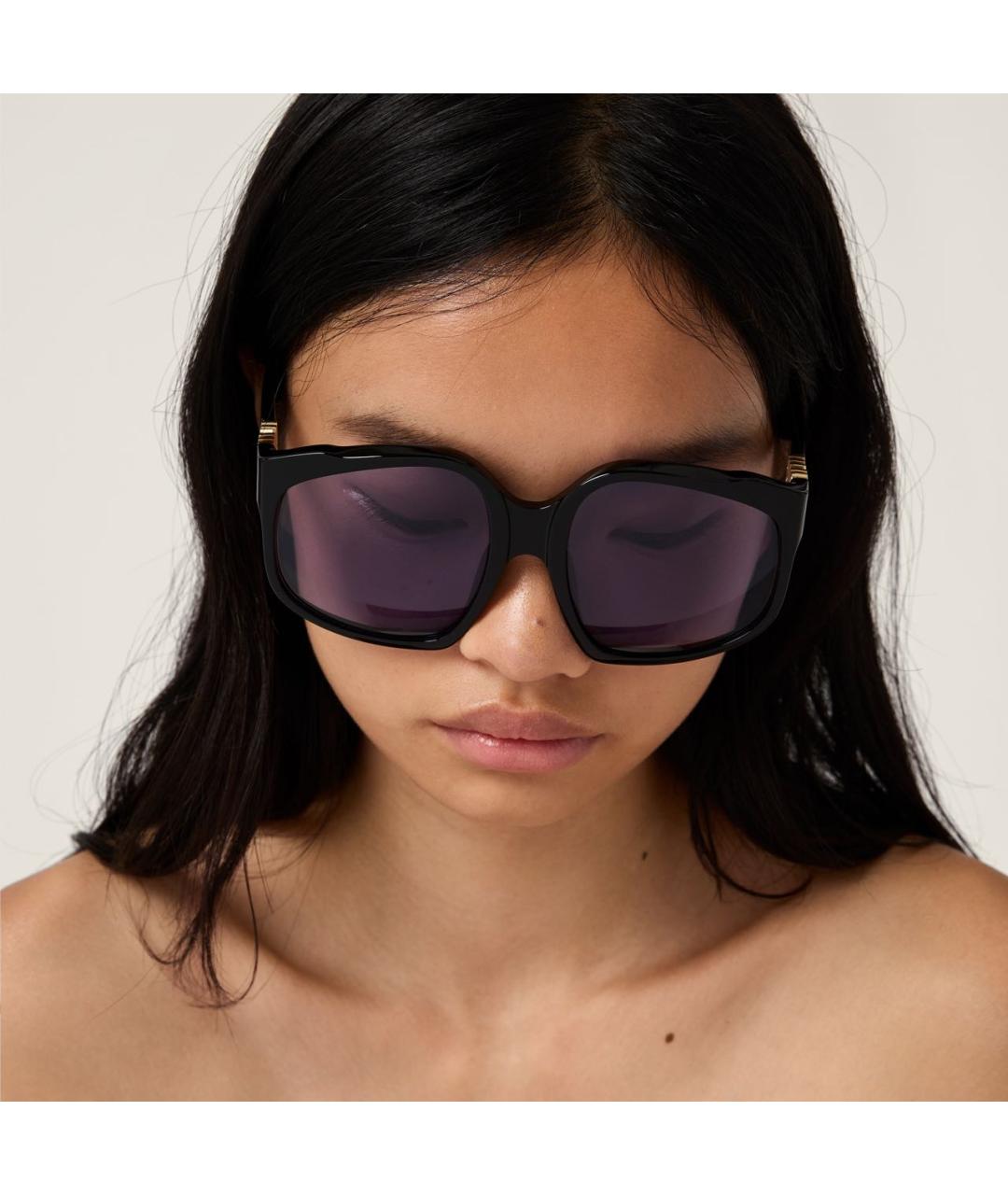 MIU MIU Черные пластиковые солнцезащитные очки, фото 3