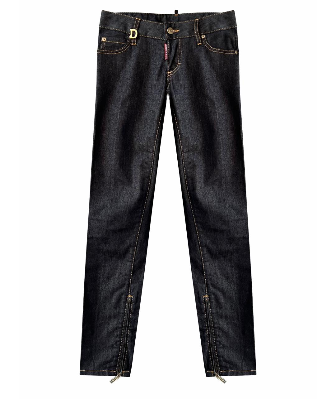 DSQUARED2 Темно-синие хлопковые джинсы слим, фото 1