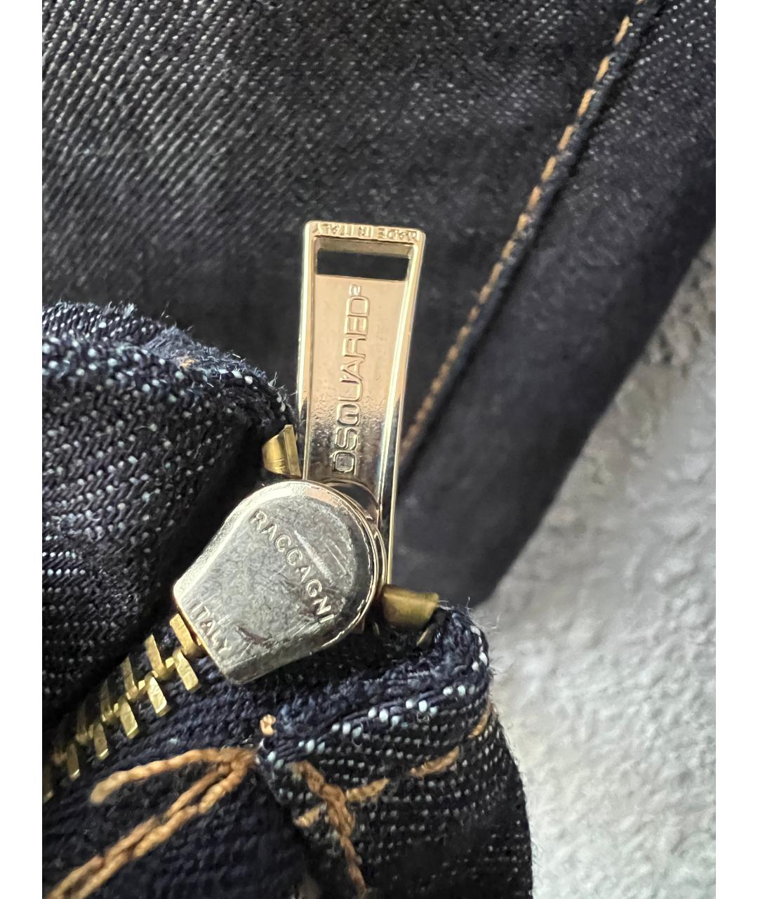 DSQUARED2 Темно-синие хлопковые джинсы слим, фото 6