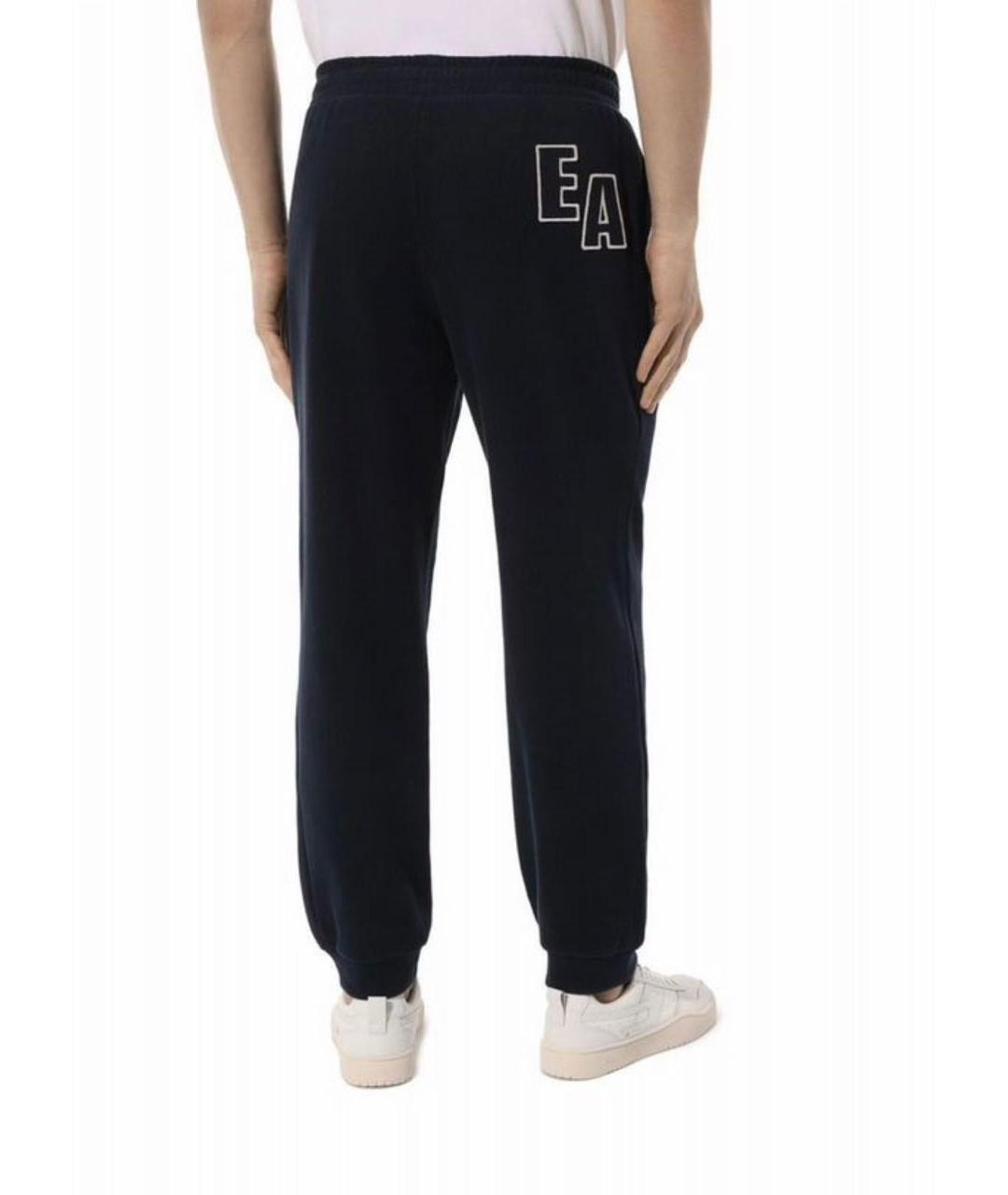 EMPORIO ARMANI Темно-синие хлопковые повседневные брюки, фото 2