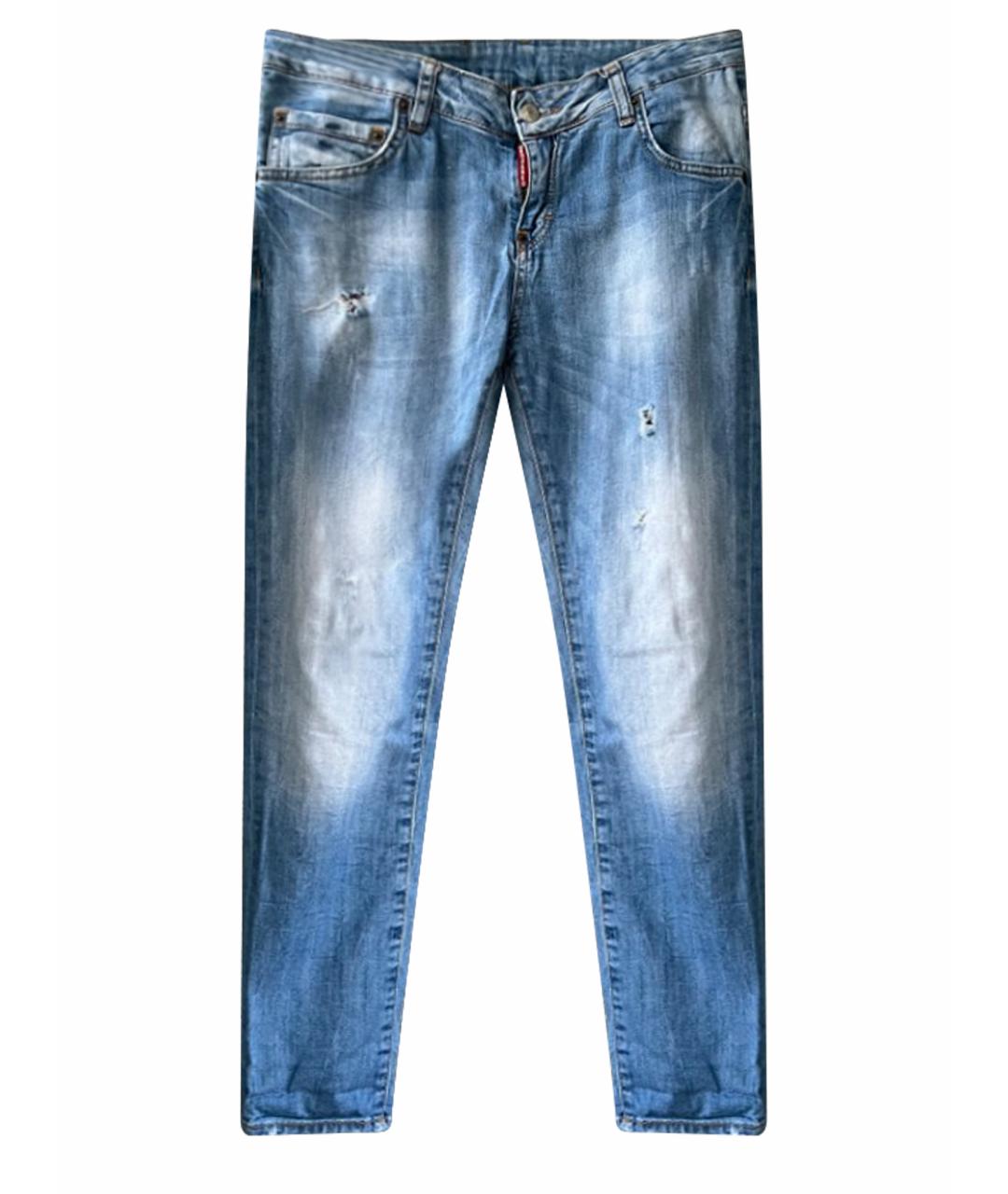 DSQUARED2 Голубые хлопковые джинсы слим, фото 1