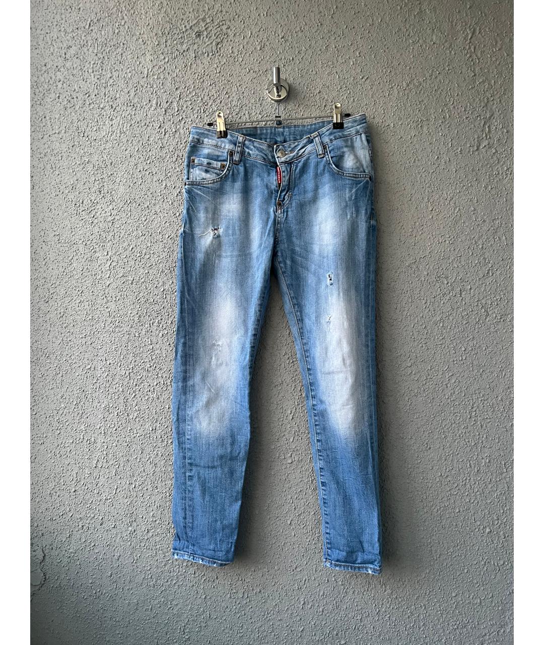 DSQUARED2 Голубые хлопковые джинсы слим, фото 9