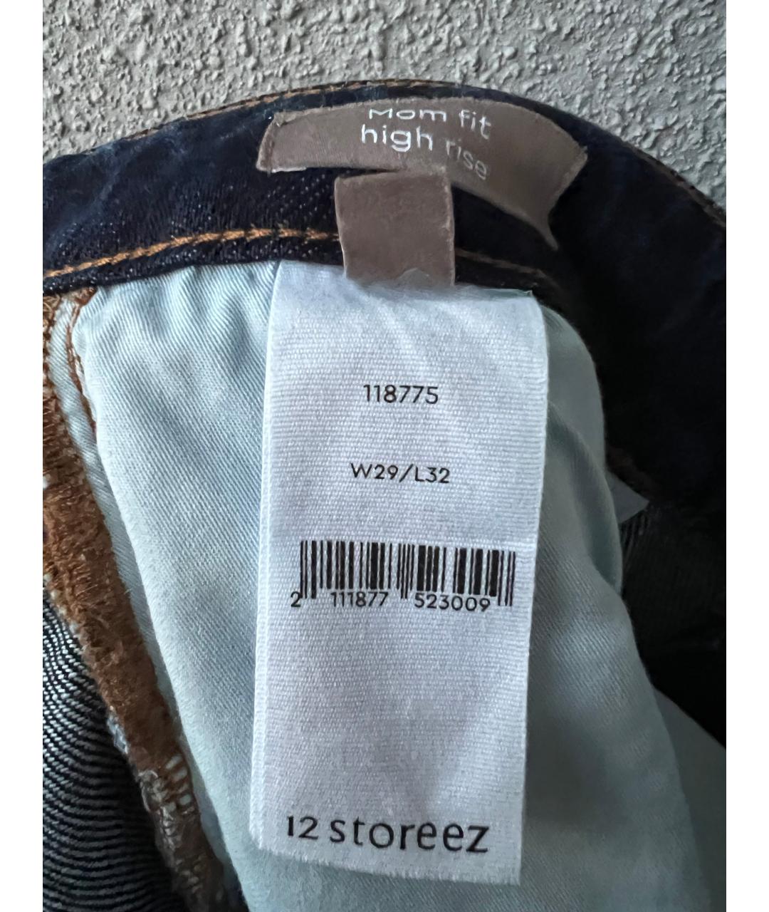 12 STOREEZ Темно-синие хлопковые прямые джинсы, фото 7