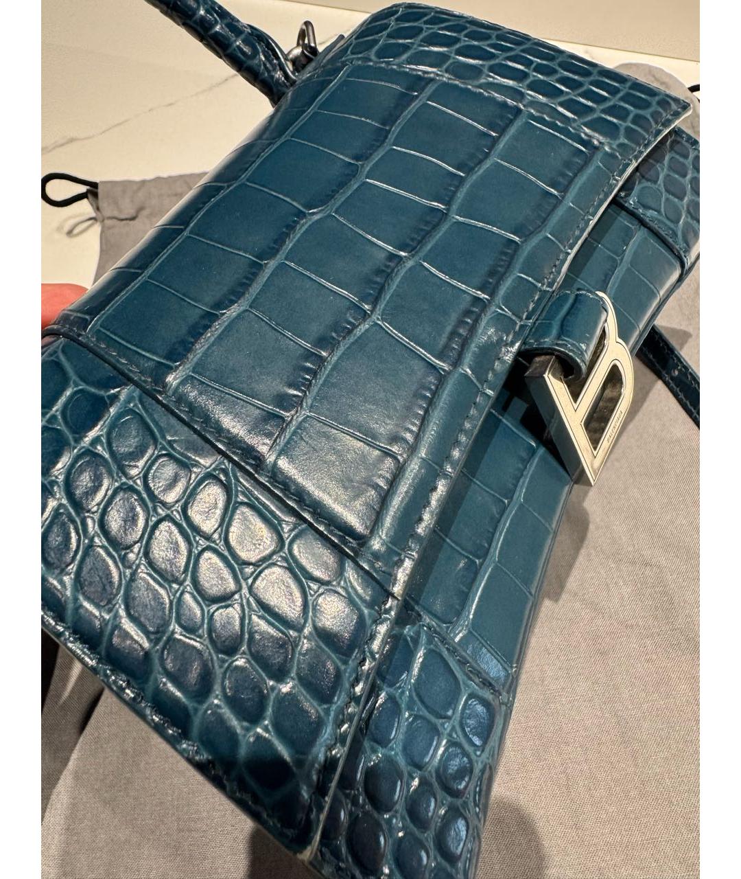 BALENCIAGA Темно-синяя кожаная сумка через плечо, фото 6