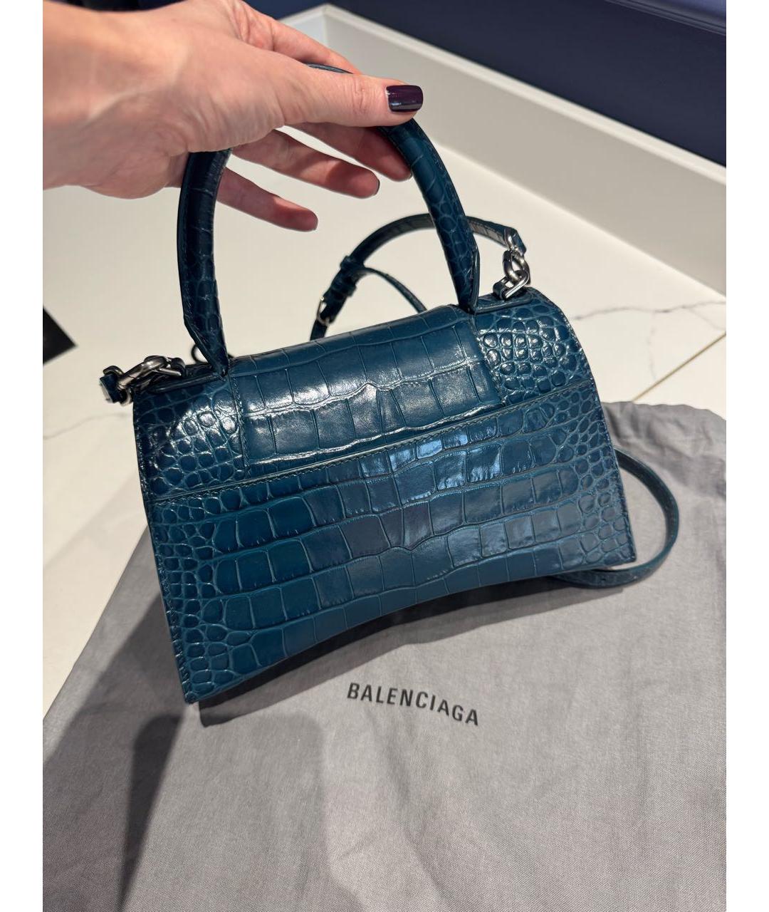 BALENCIAGA Темно-синяя кожаная сумка через плечо, фото 3