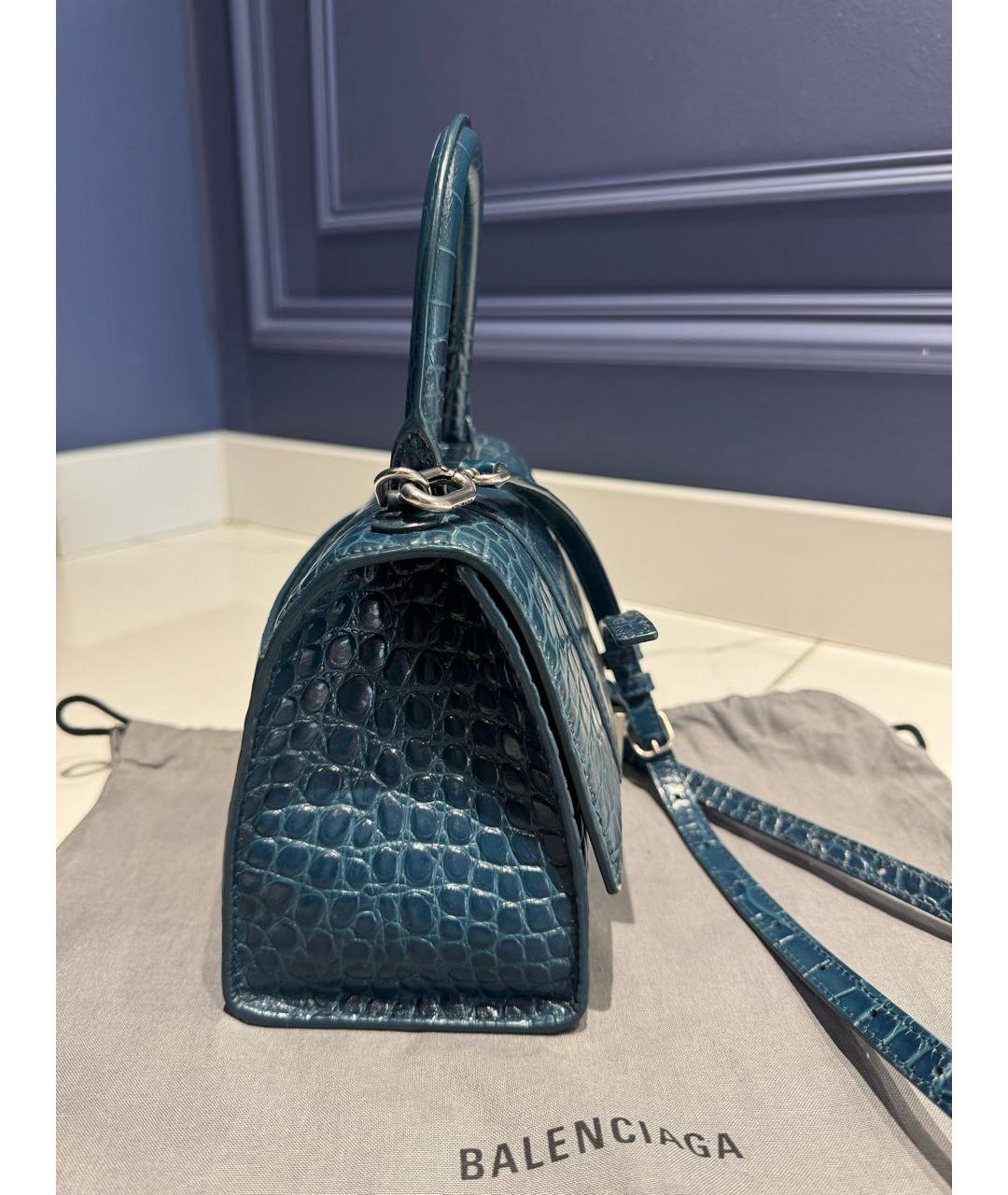 BALENCIAGA Темно-синяя кожаная сумка через плечо, фото 7