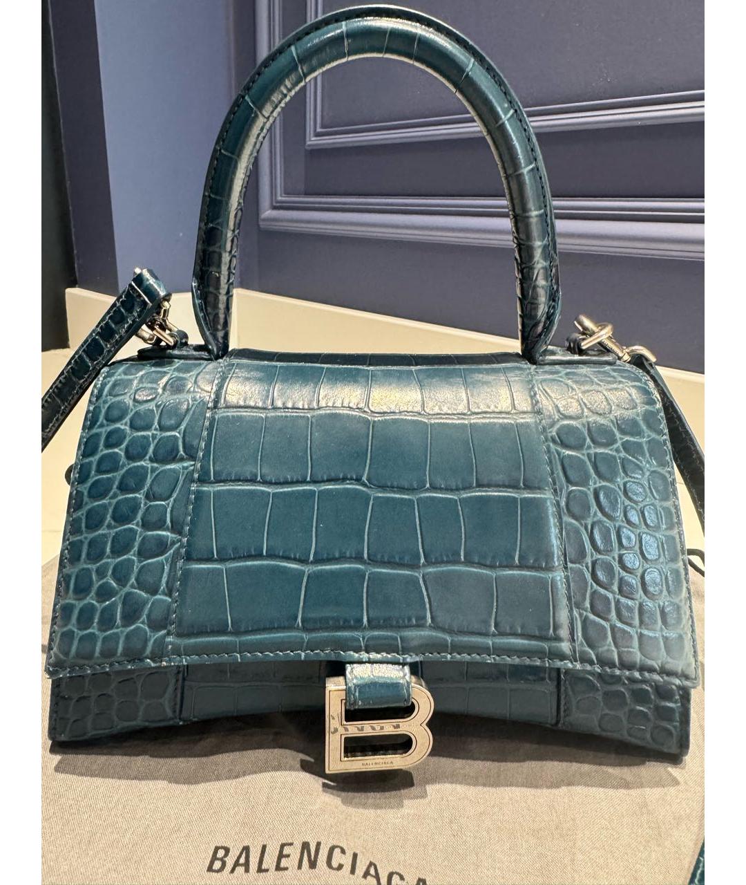 BALENCIAGA Темно-синяя кожаная сумка через плечо, фото 8