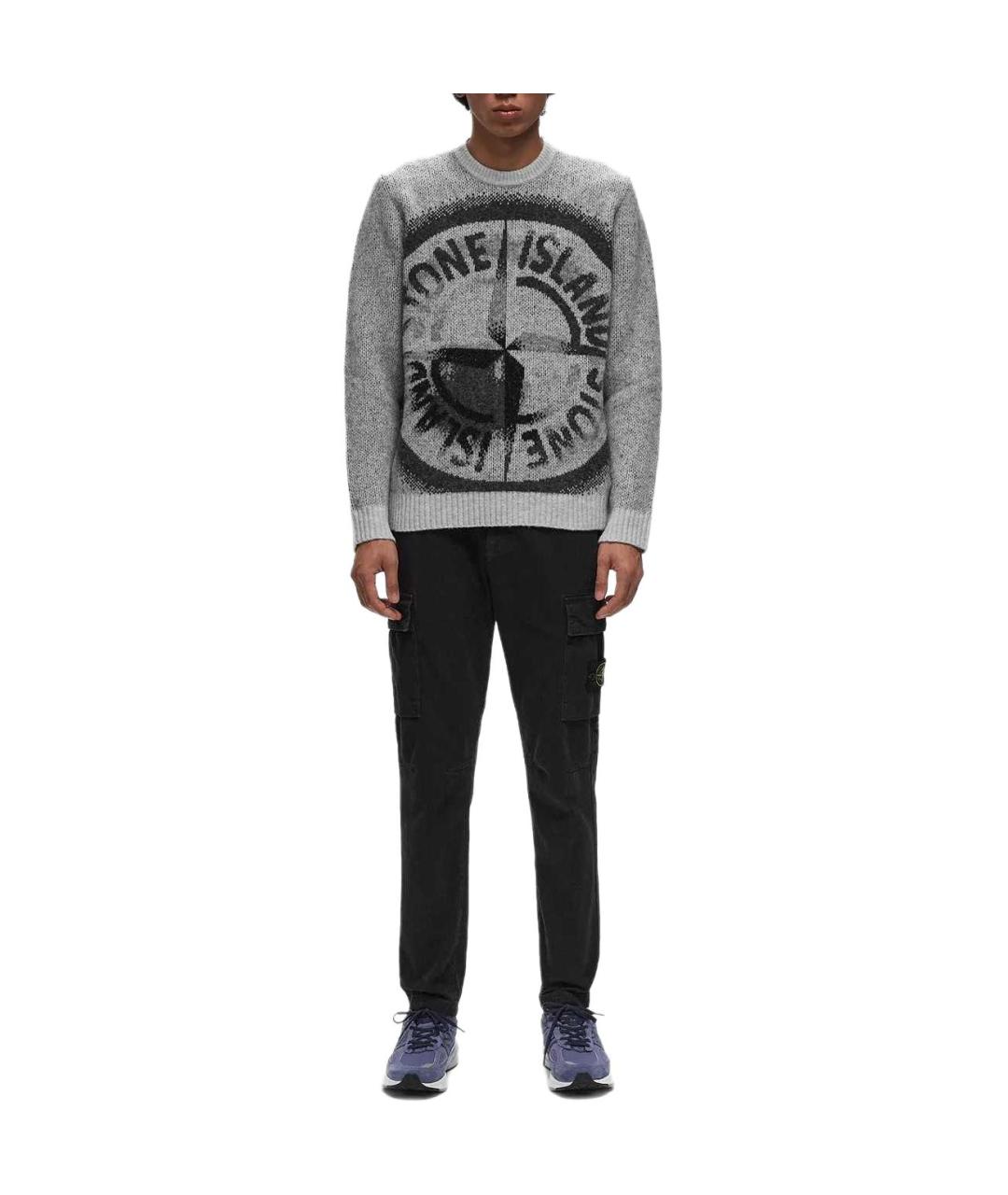 STONE ISLAND Серый джемпер / свитер, фото 3
