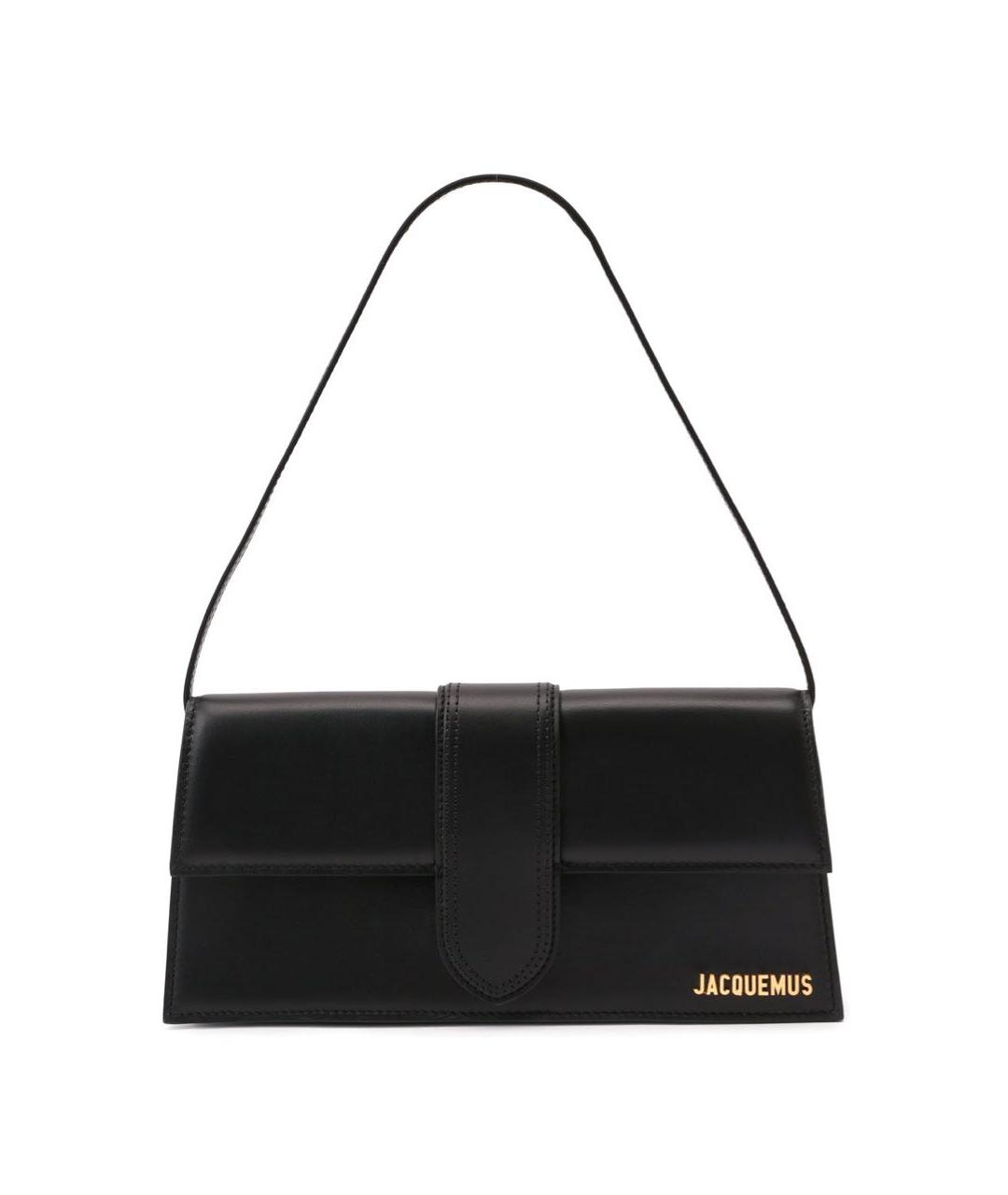 JACQUEMUS Черная кожаная сумка с короткими ручками, фото 5