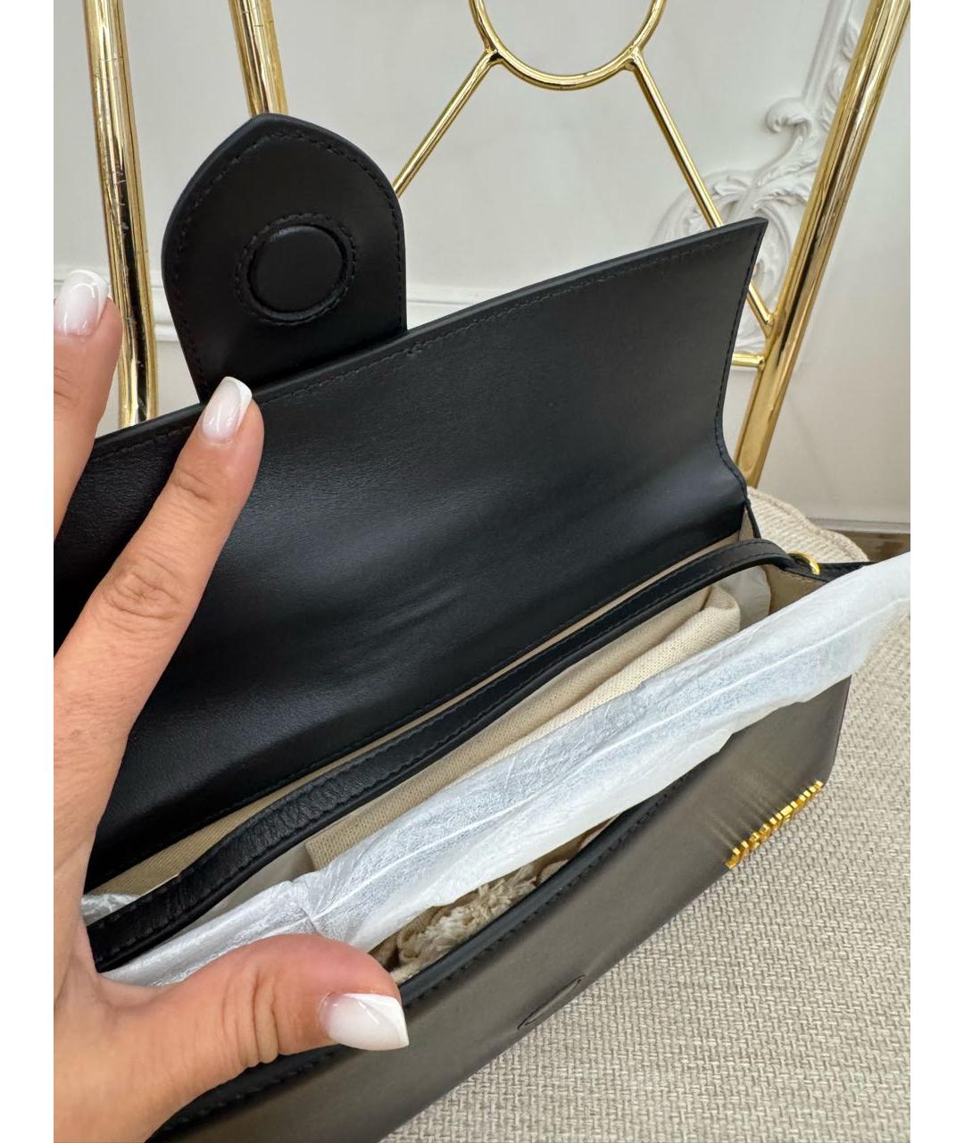 JACQUEMUS Черная кожаная сумка с короткими ручками, фото 3