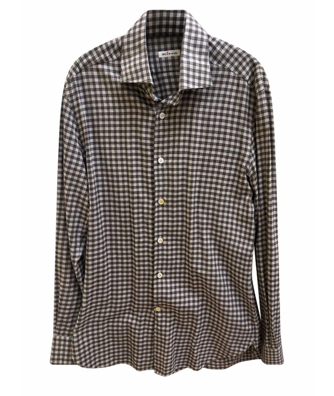 KITON Антрацитовая хлопковая кэжуал рубашка, фото 1