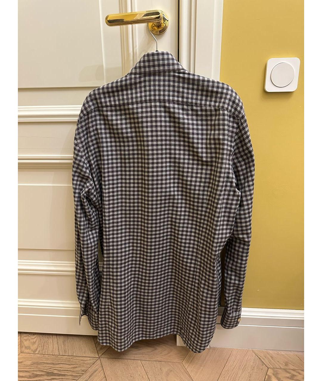 KITON Антрацитовая хлопковая кэжуал рубашка, фото 2