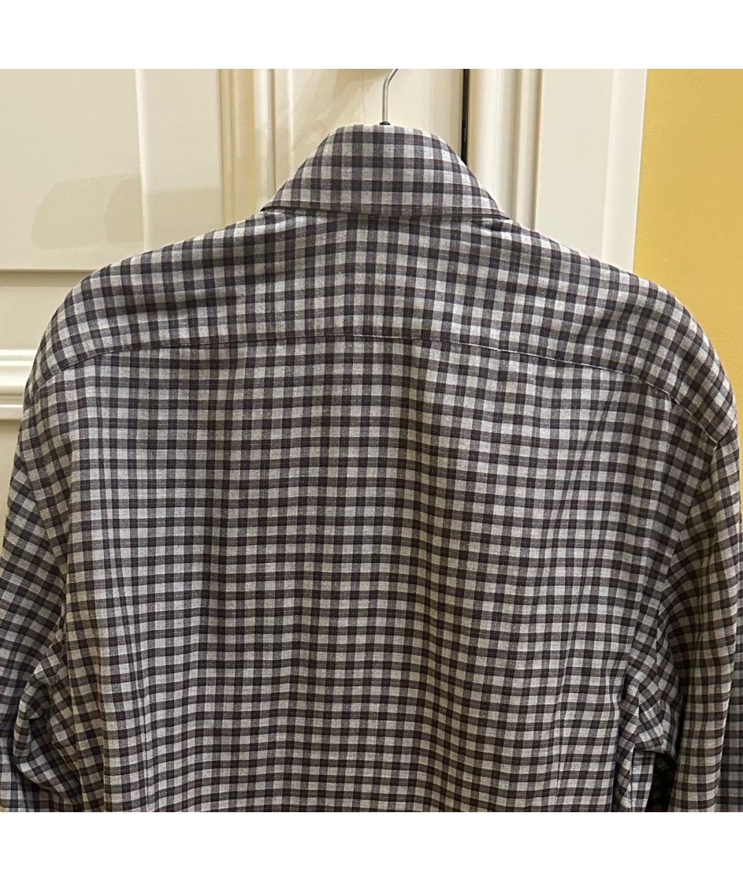KITON Антрацитовая хлопковая кэжуал рубашка, фото 3