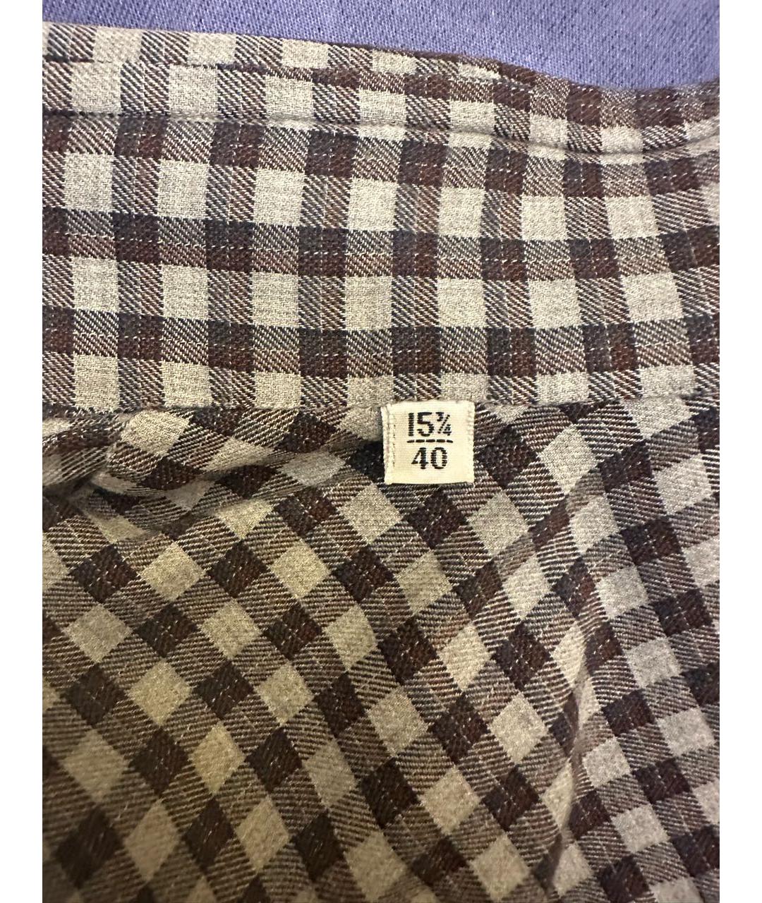 KITON Антрацитовая хлопковая кэжуал рубашка, фото 6