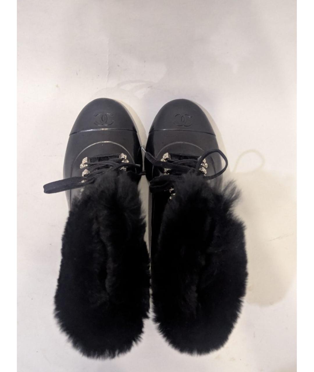 CHANEL Черные резиновые полусапоги, фото 3