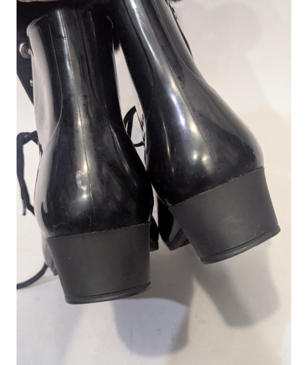CHANEL Черные резиновые полусапоги, фото 9