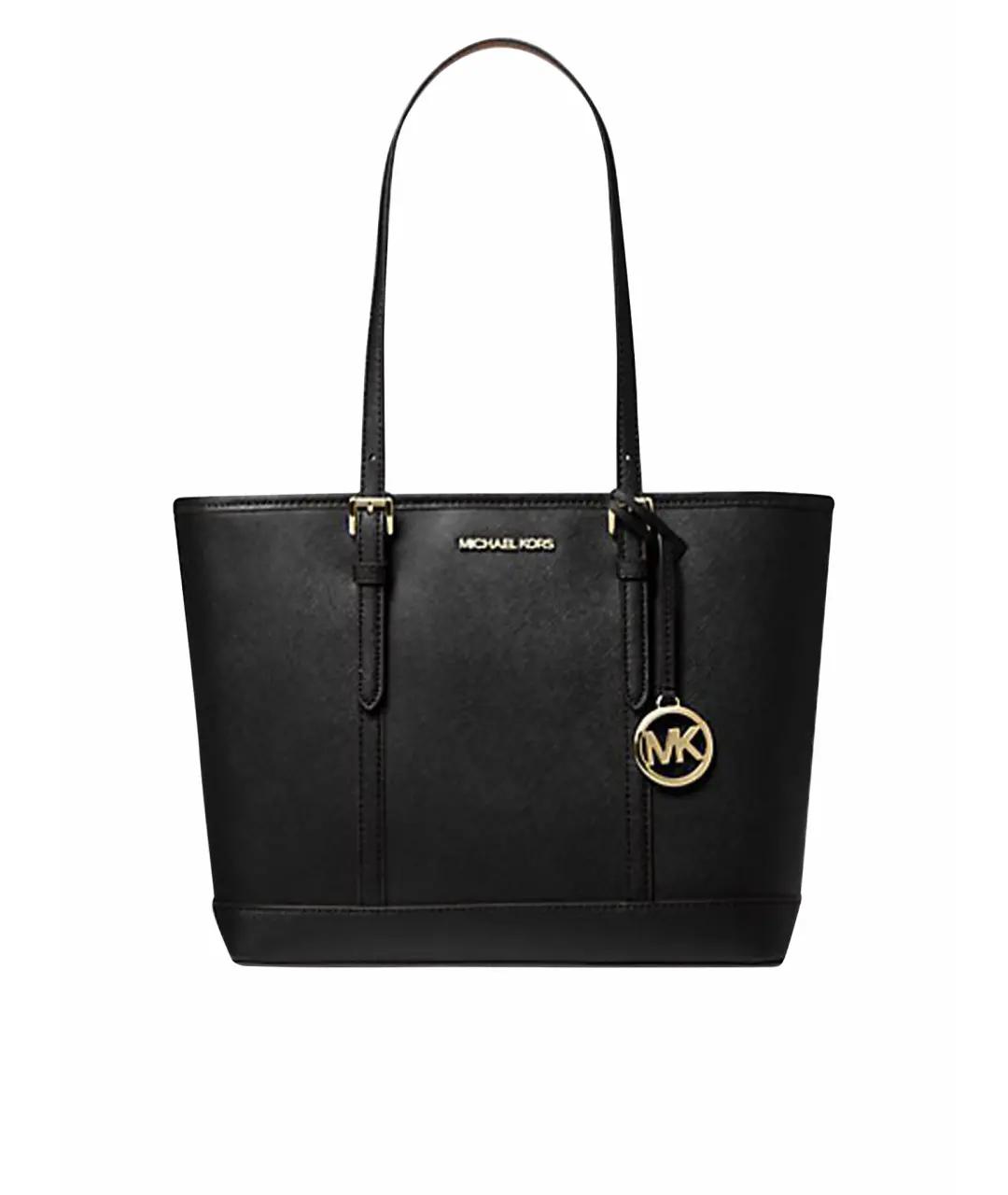 MICHAEL KORS Черная кожаная сумка тоут, фото 8