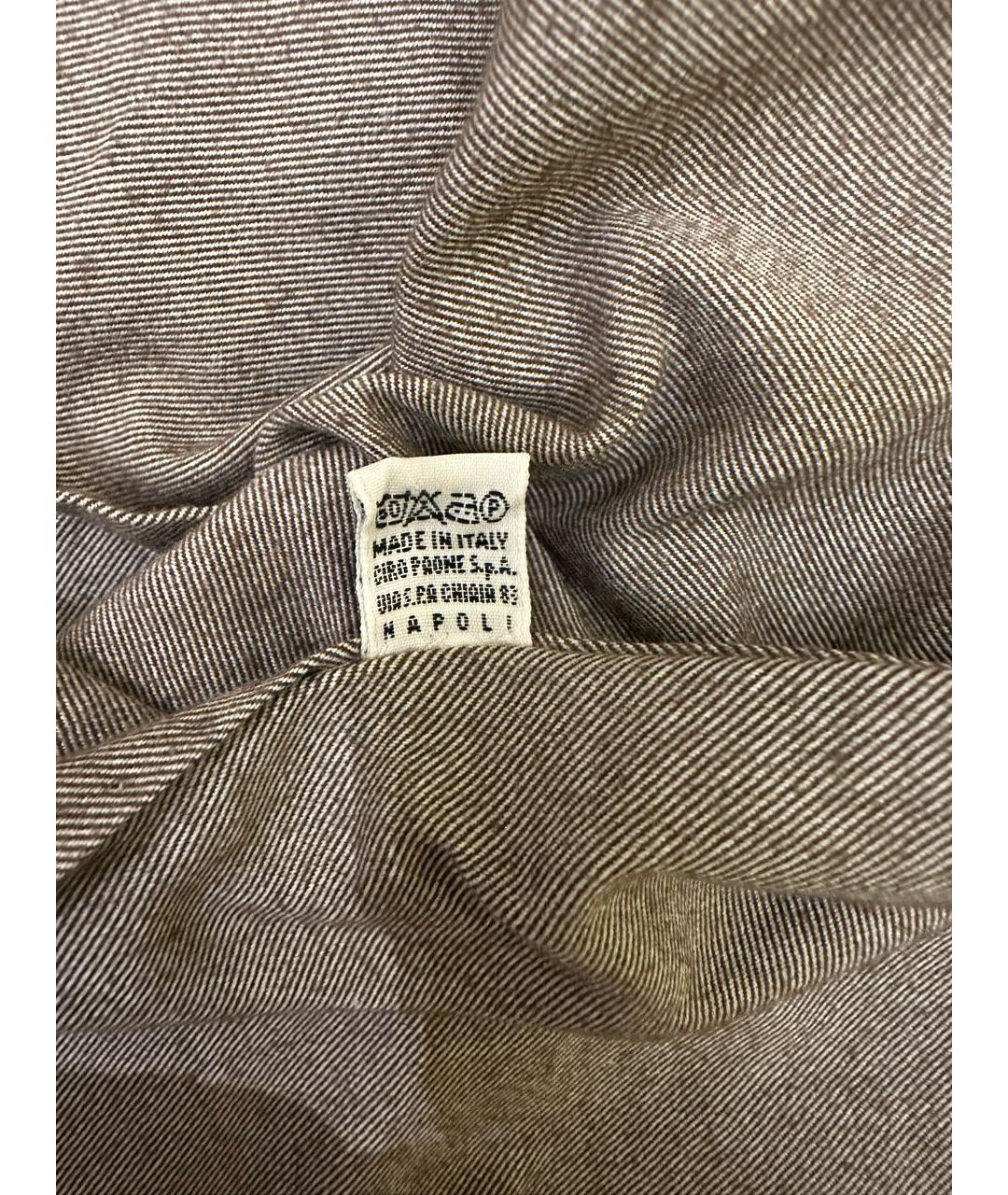 KITON Бежевая хлопковая кэжуал рубашка, фото 8
