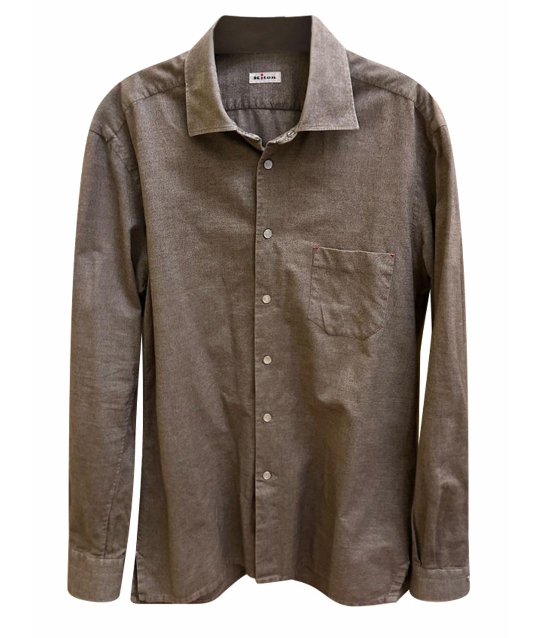 KITON Бежевая хлопковая кэжуал рубашка, фото 1