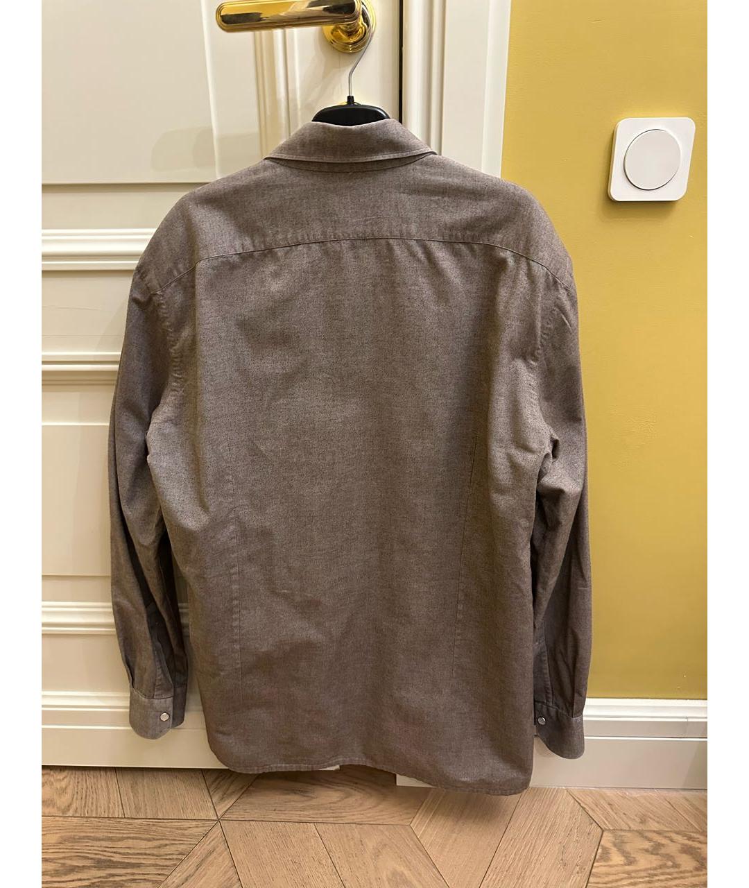 KITON Бежевая хлопковая кэжуал рубашка, фото 2