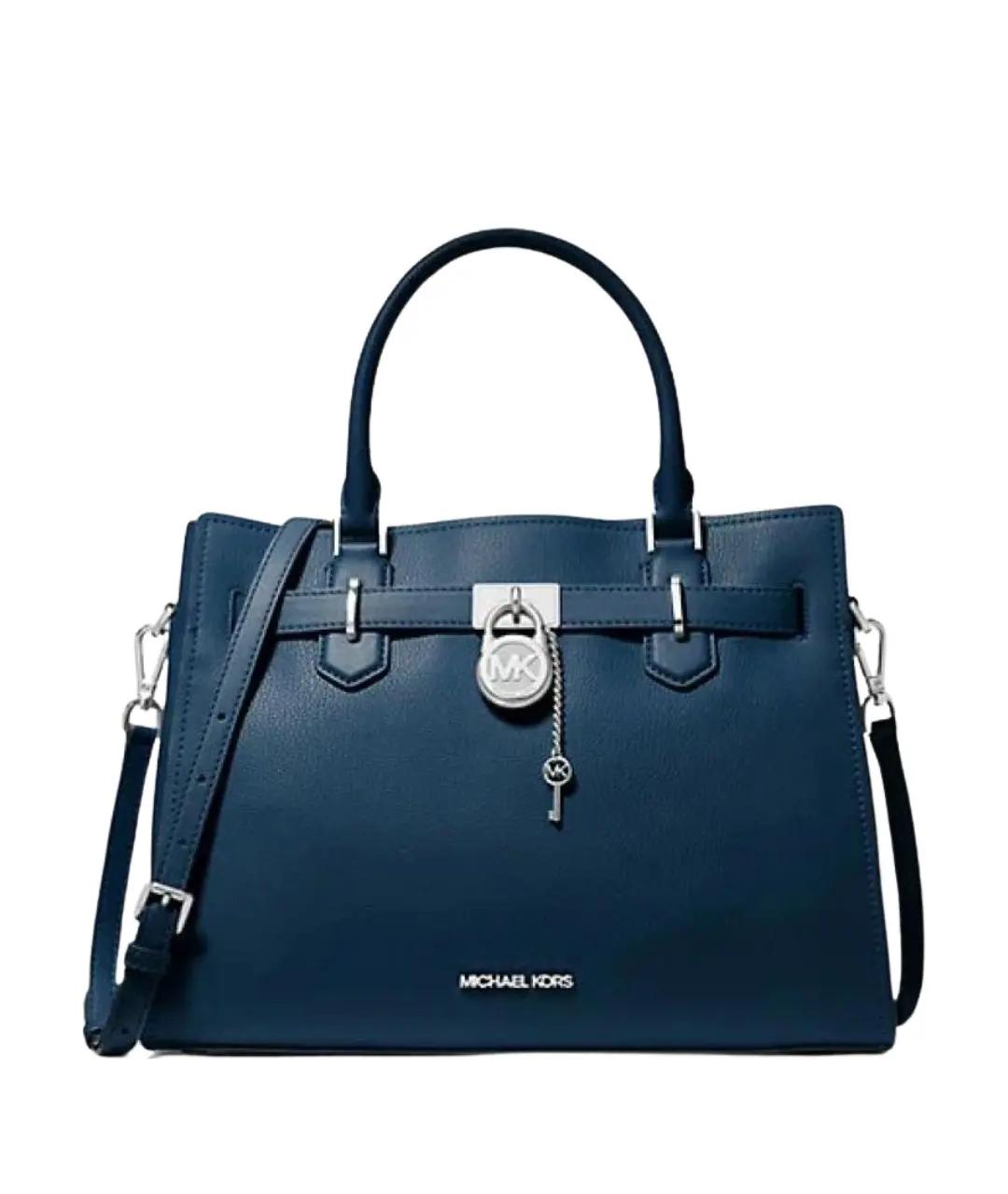MICHAEL KORS Синяя кожаная сумка с короткими ручками, фото 6