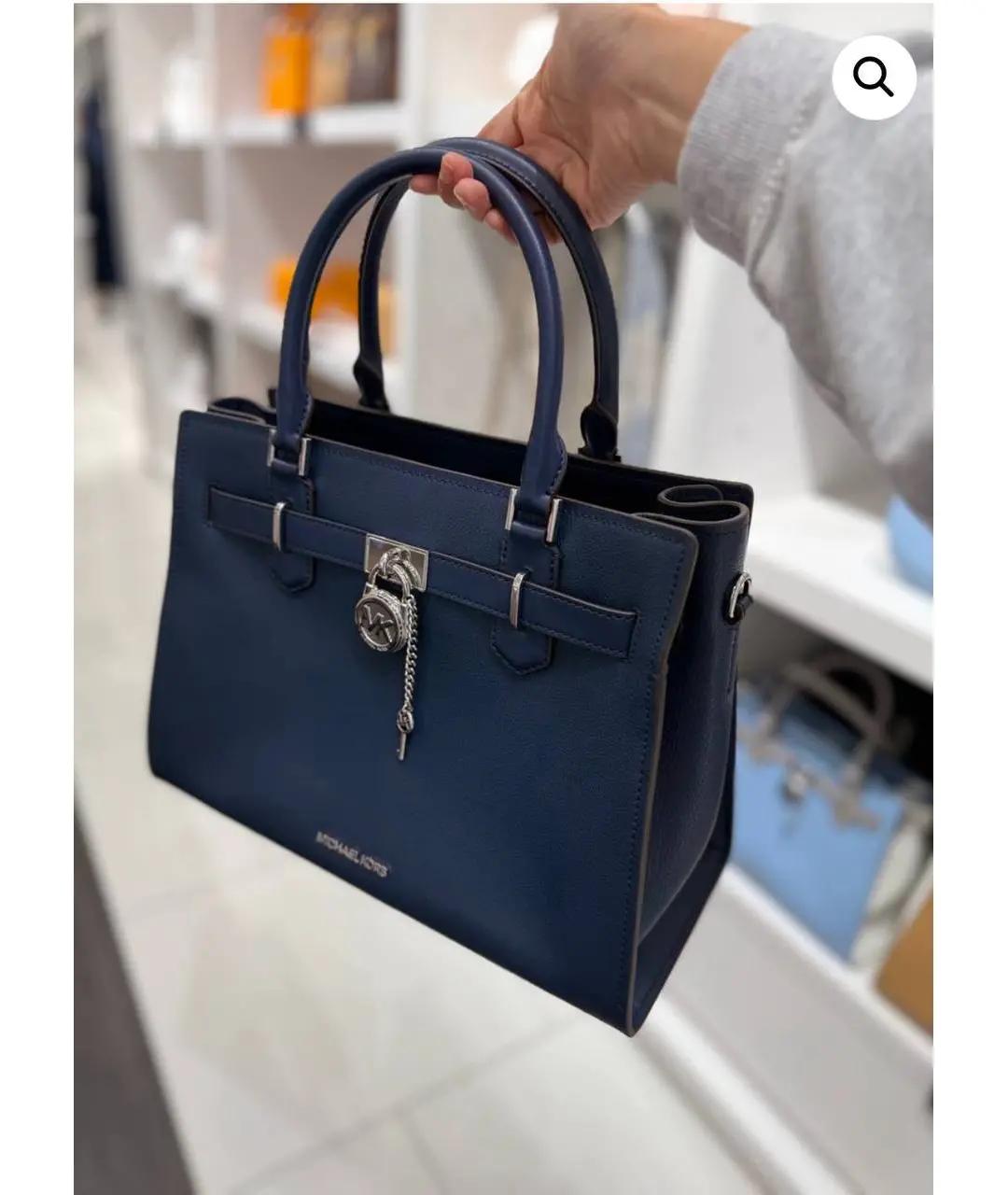 MICHAEL KORS Синяя кожаная сумка с короткими ручками, фото 5