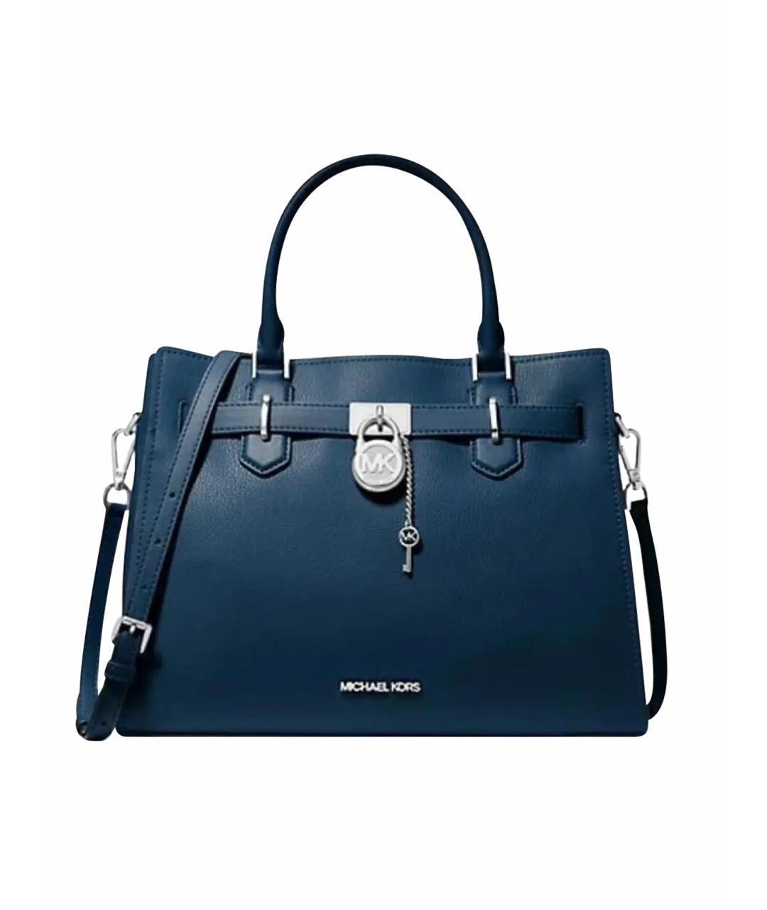 MICHAEL KORS Синяя кожаная сумка с короткими ручками, фото 1