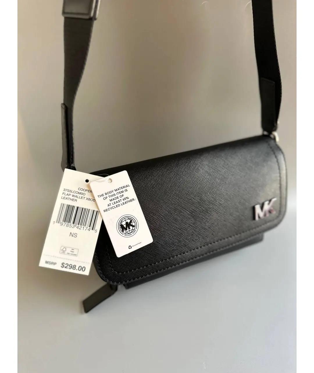 MICHAEL KORS Черная кожаная сумка на плечо, фото 5