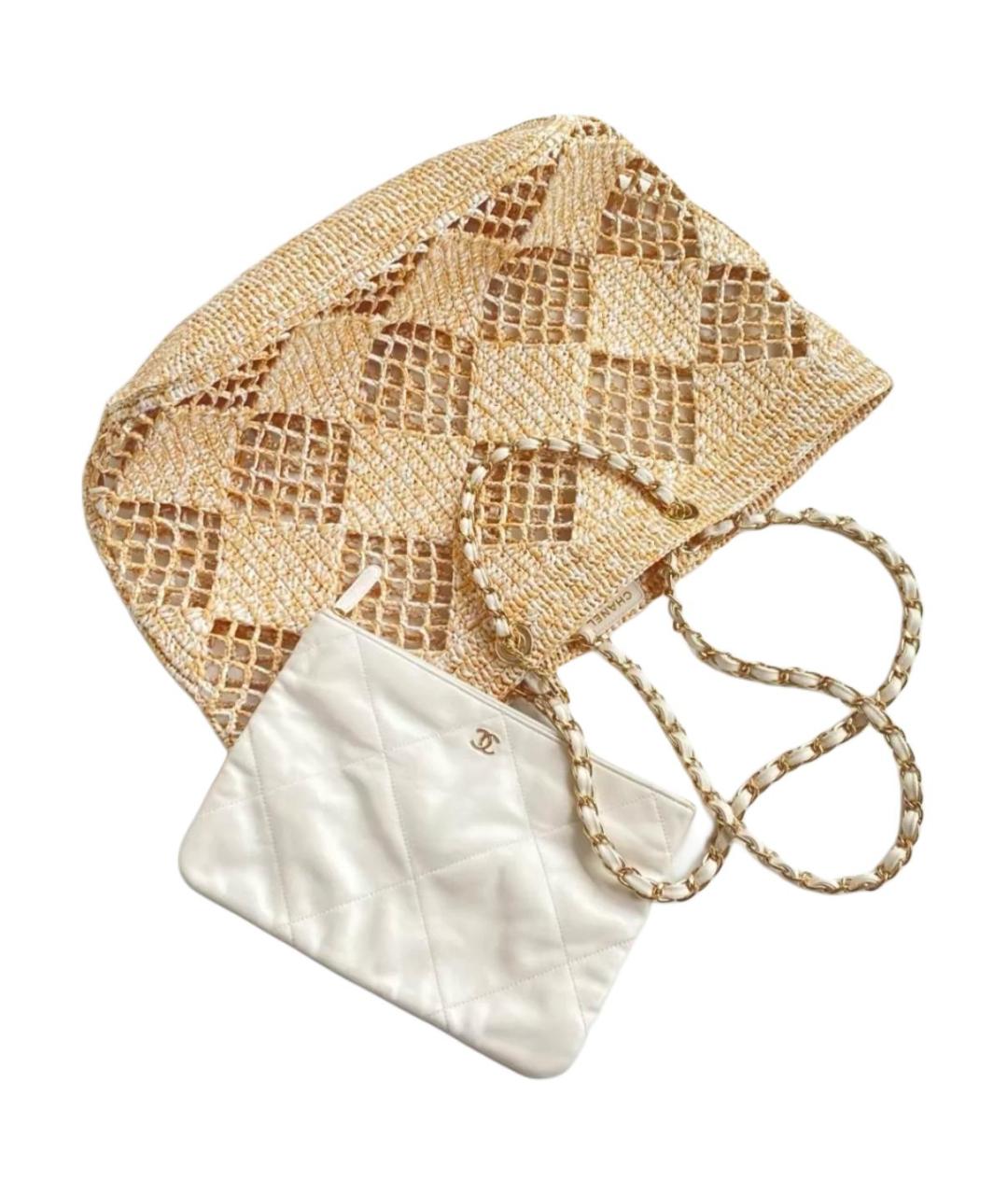 CHANEL Бежевая сумка через плечо, фото 2