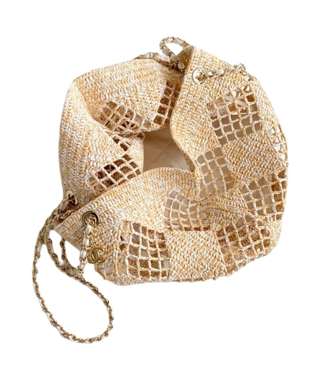 CHANEL Бежевая сумка через плечо, фото 5